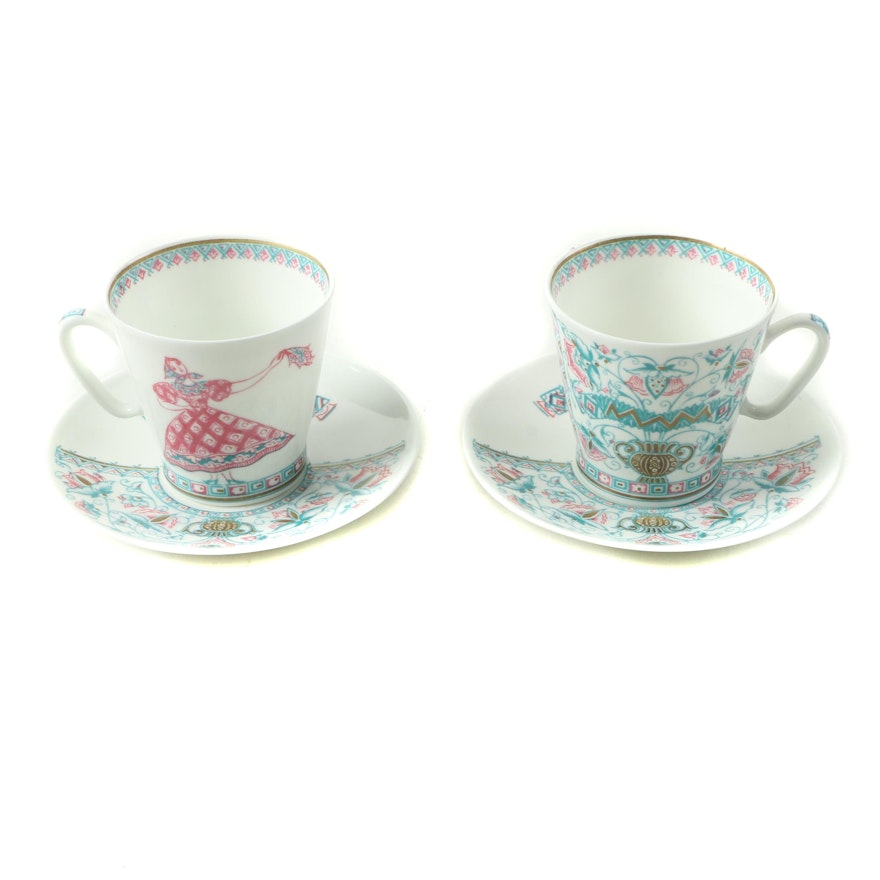 Vintage Lomonosov Porcelain Cups and Saucers