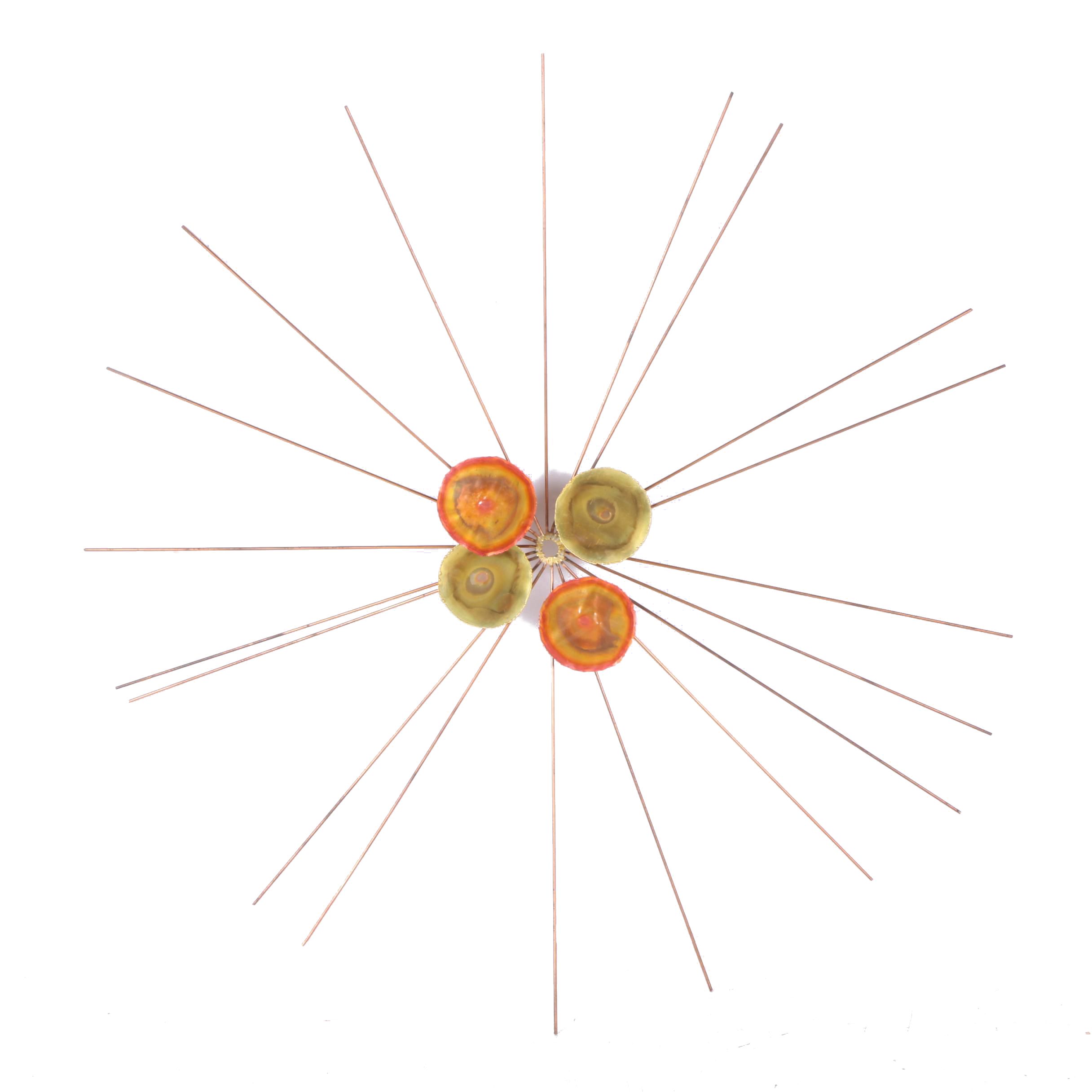 Copper Sunburst Wall Sculpture