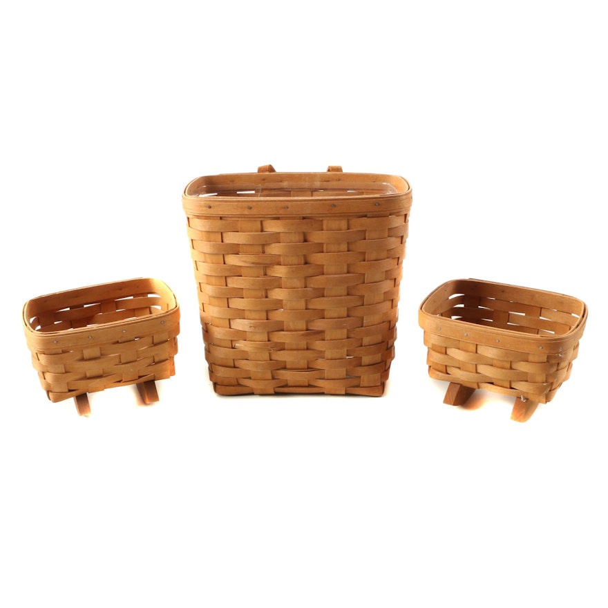 Three Handwoven 1993 Longaberger Baskets