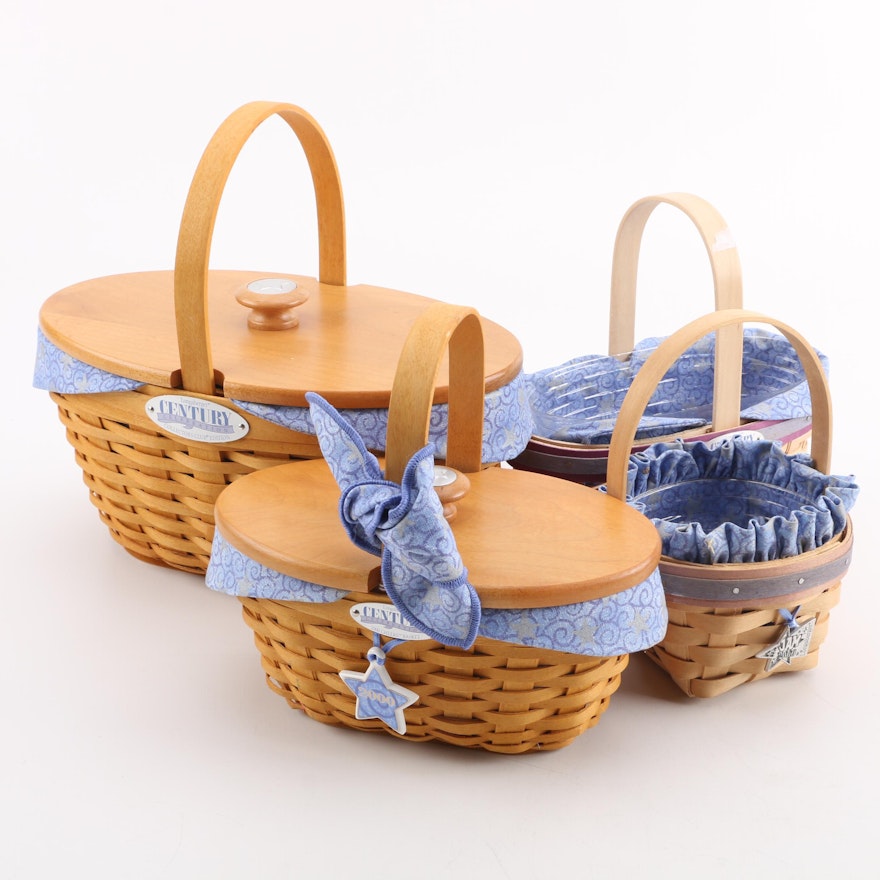 Longaberger "Century Celebration" Handwoven Baskets With Liners