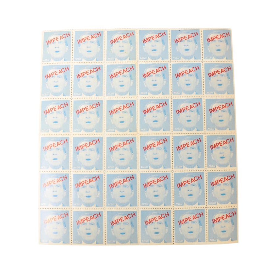 ACLU "Impeach" Nixon Decorative Stamps