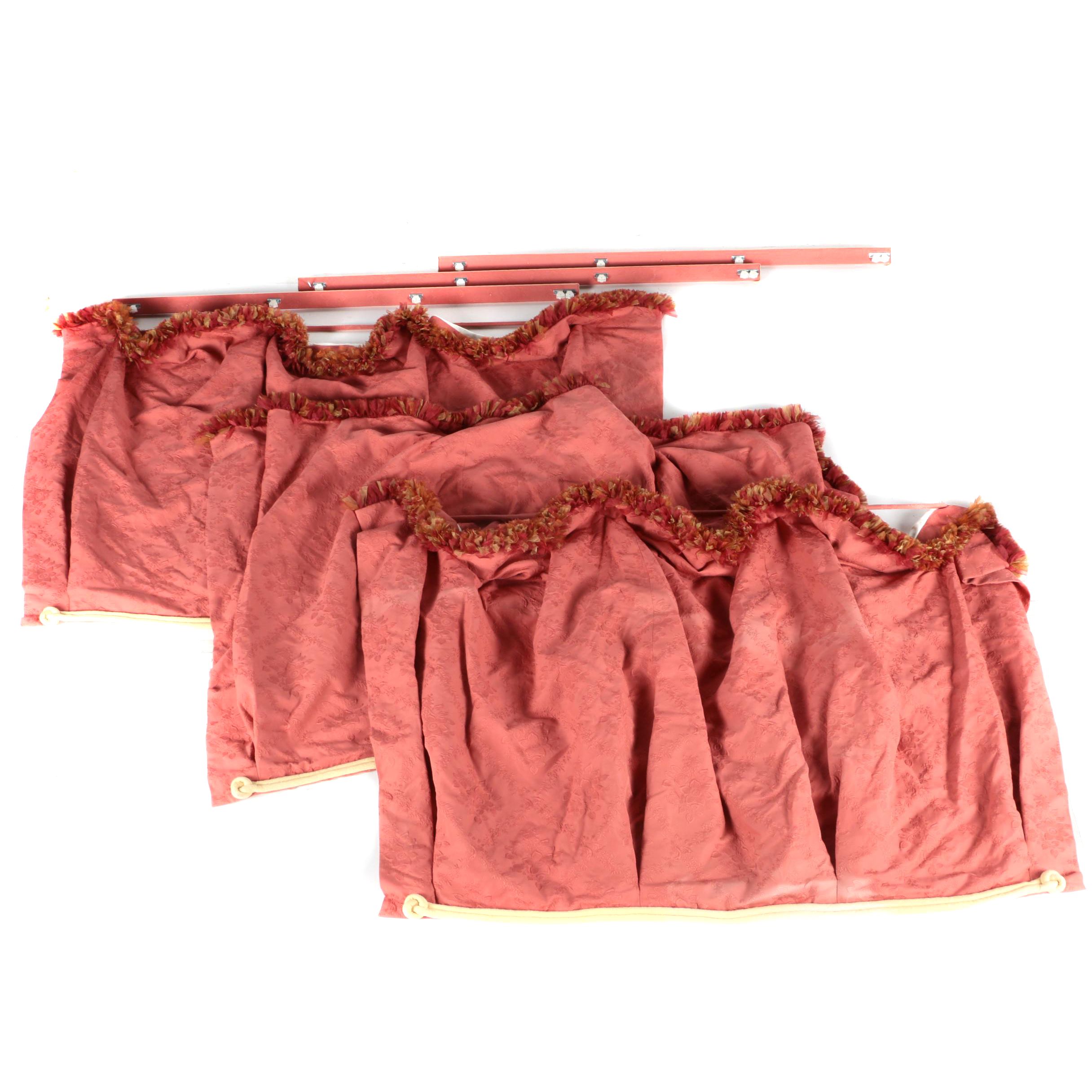 Red Curtain Panels with Hanging Bars