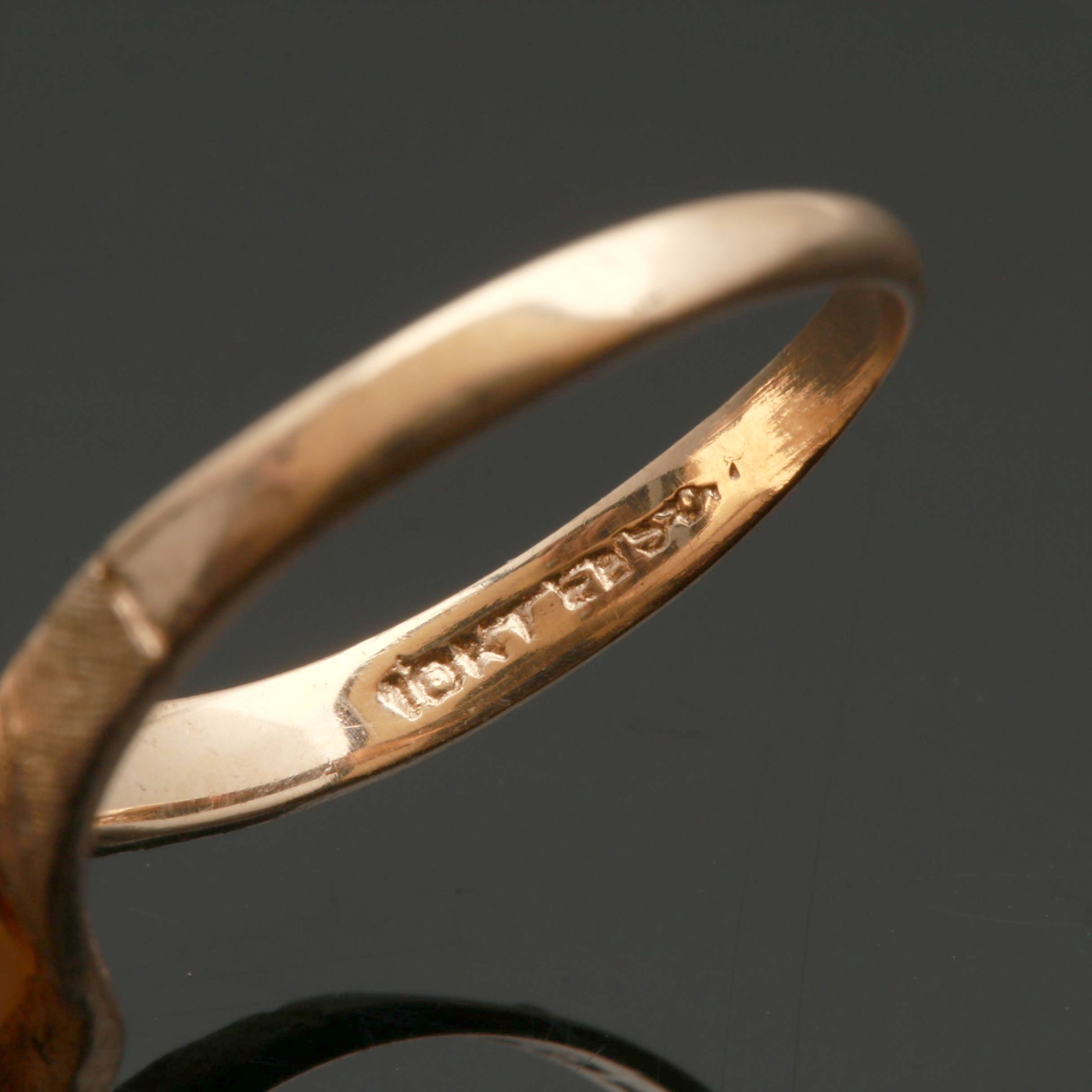 10K Yellow Gold Cultured Pearl and Synthetic Spinel Rings