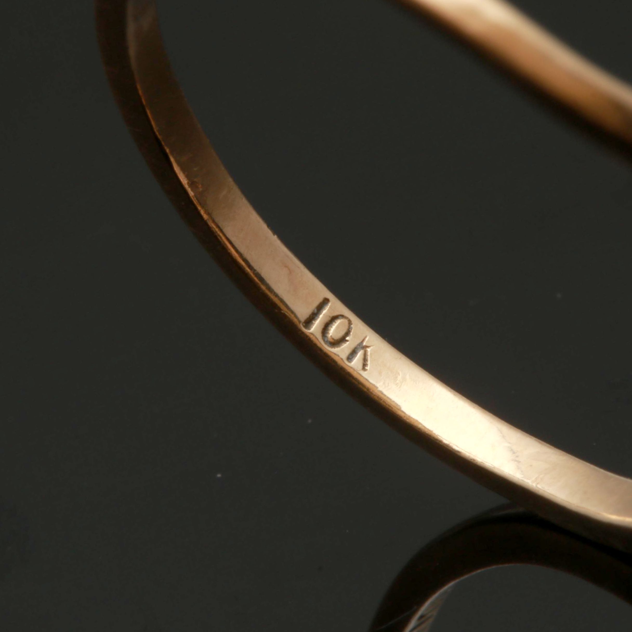 10K Yellow Gold Cultured Pearl and Synthetic Spinel Rings