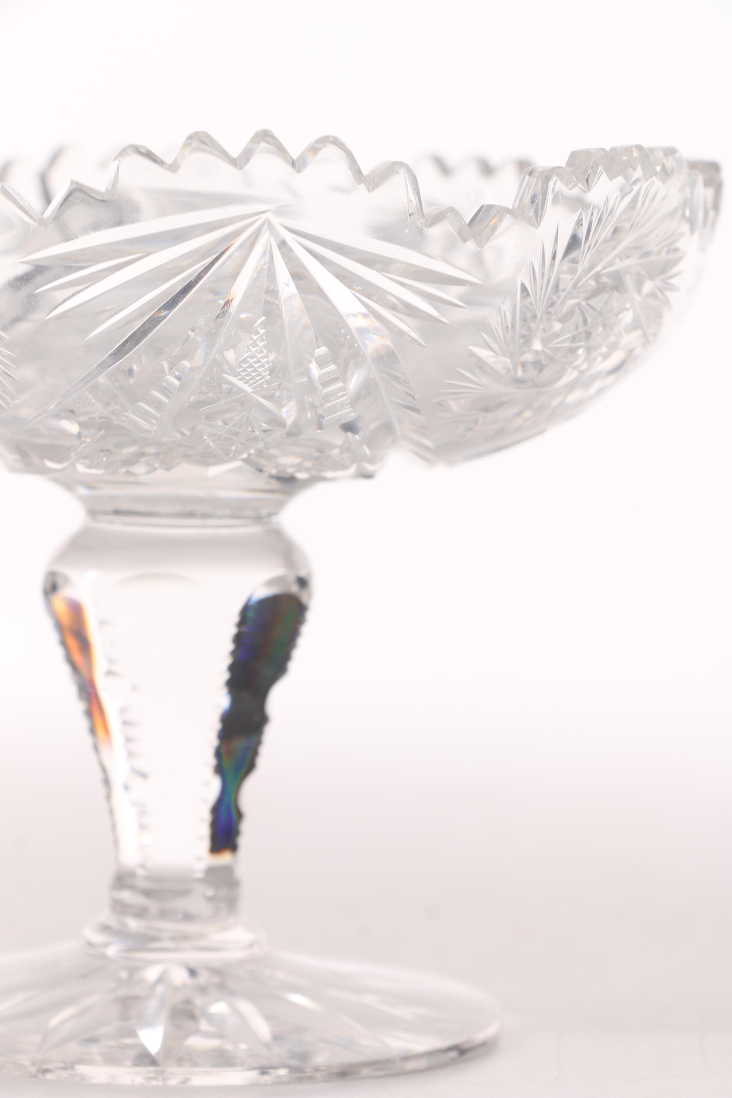 Waterford Crystal and American Brilliant Period Cut Glass Compotes