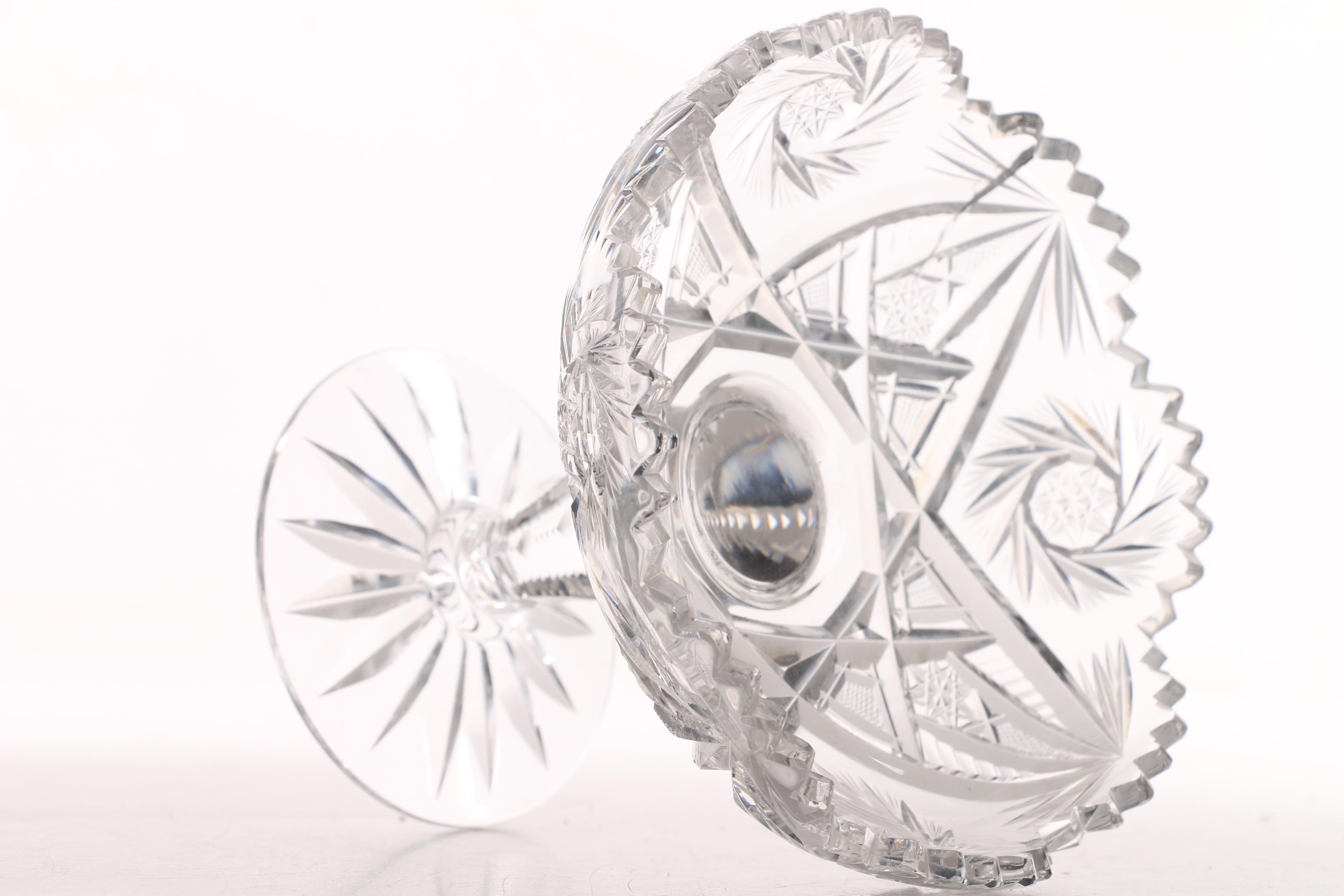 Waterford Crystal and American Brilliant Period Cut Glass Compotes