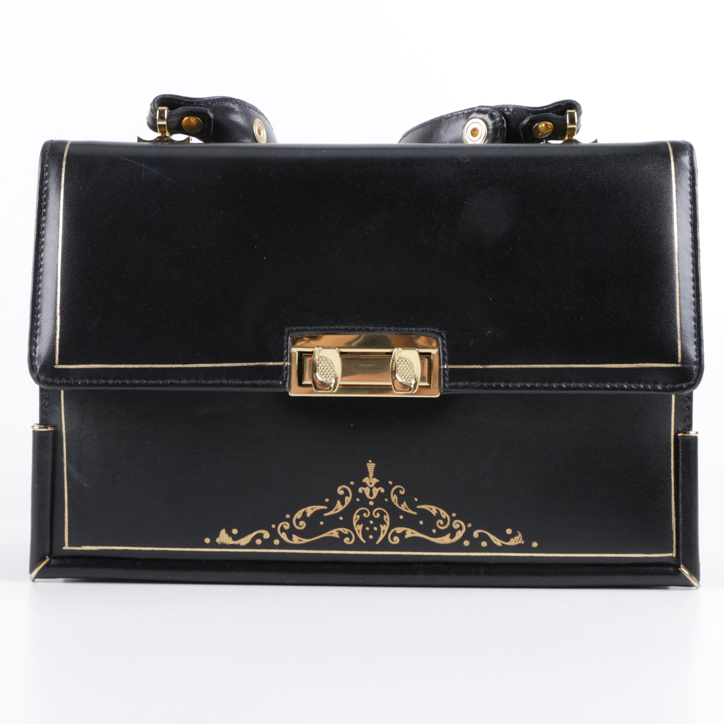 Vintage Michelangelo of Florence Black Leather Handbag