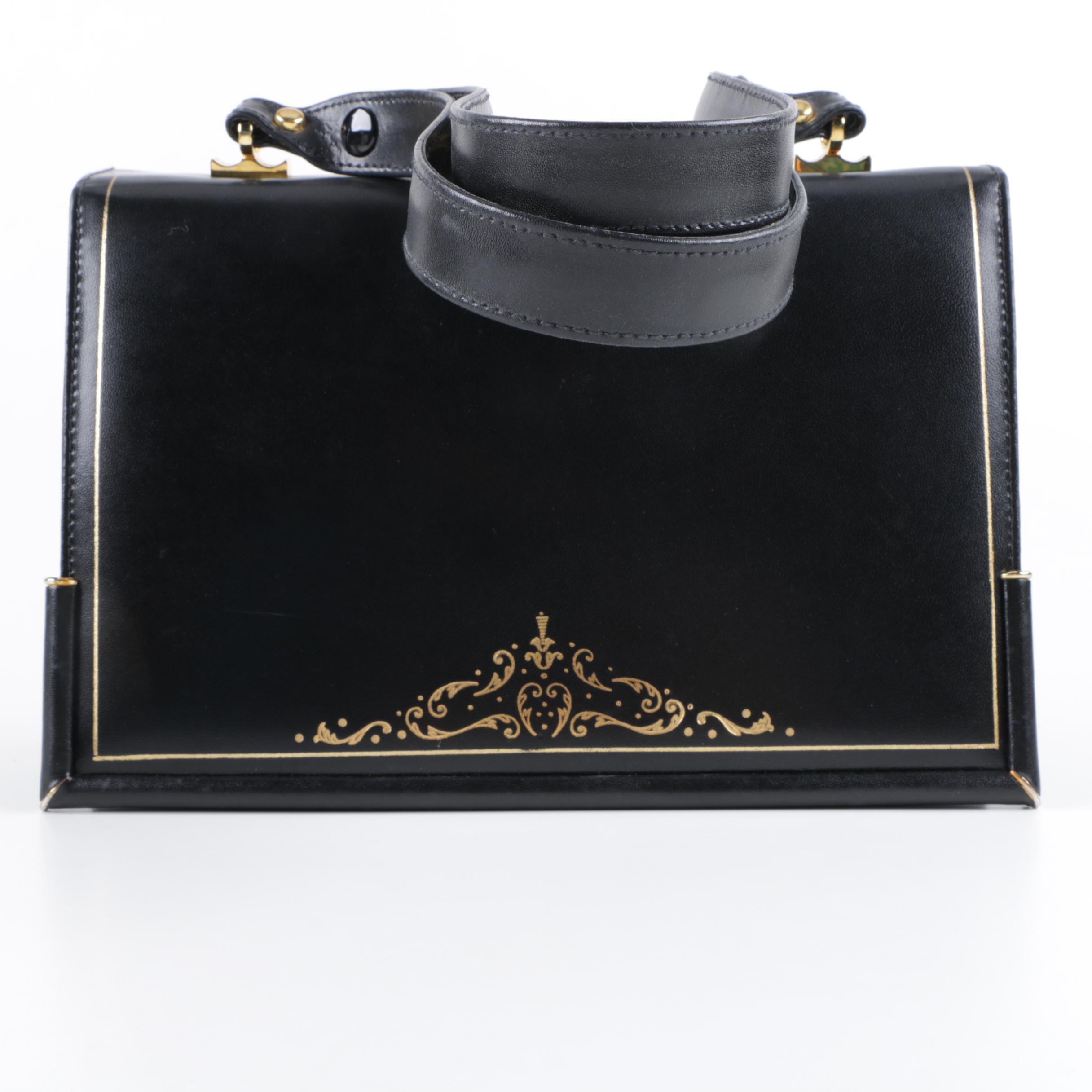 Vintage Michelangelo of Florence Black Leather Handbag