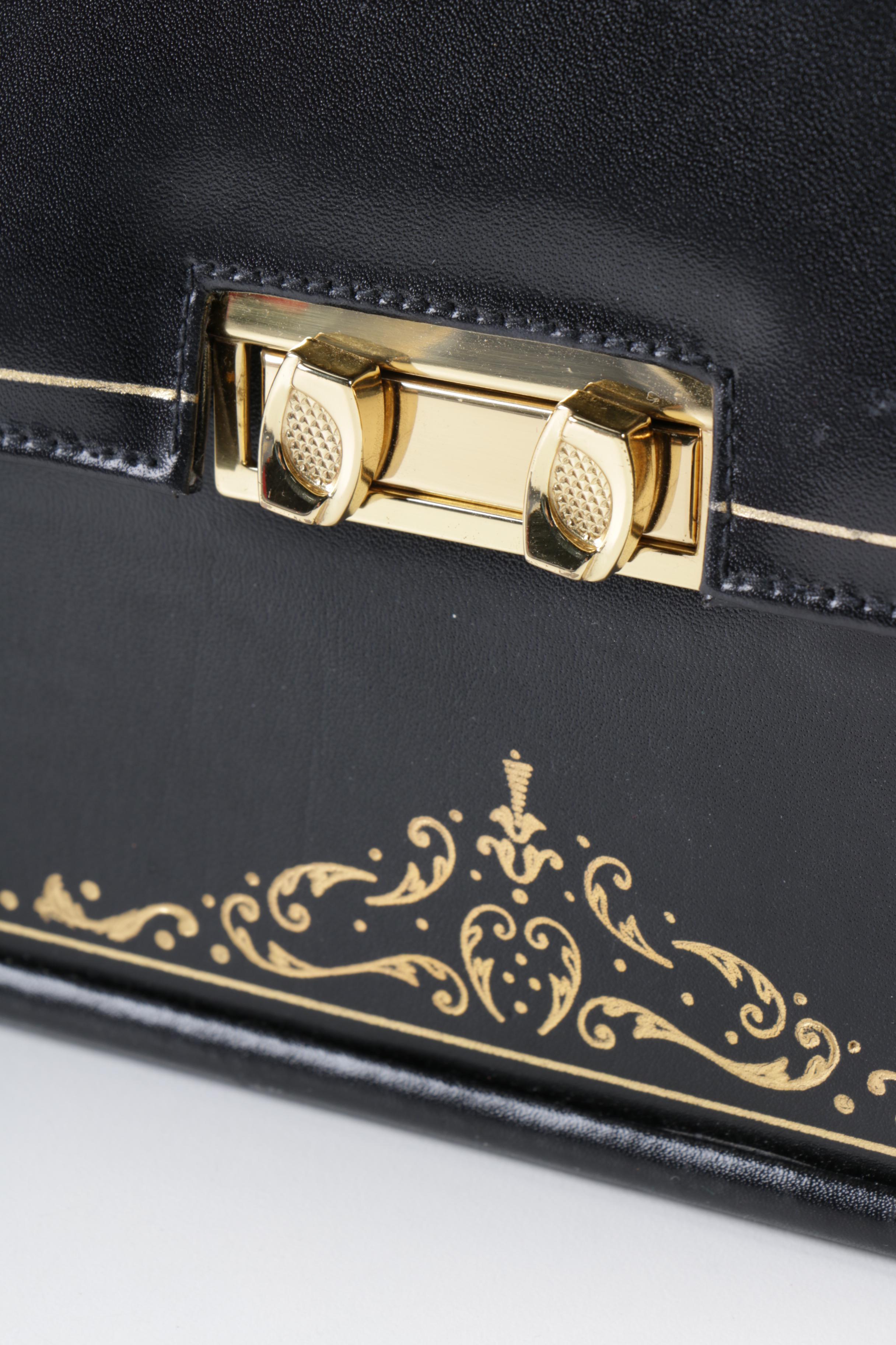 Vintage Michelangelo of Florence Black Leather Handbag