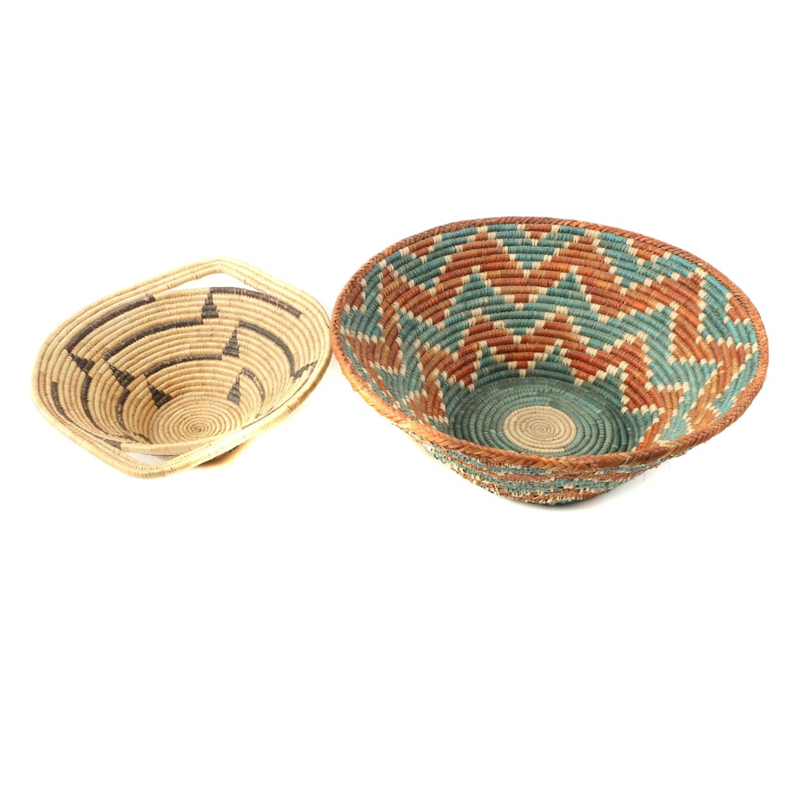 Southwestern Style Coiled Baskets with Geometric Designs