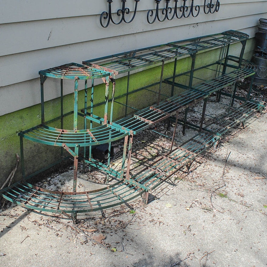 Green Metal Plant Racks