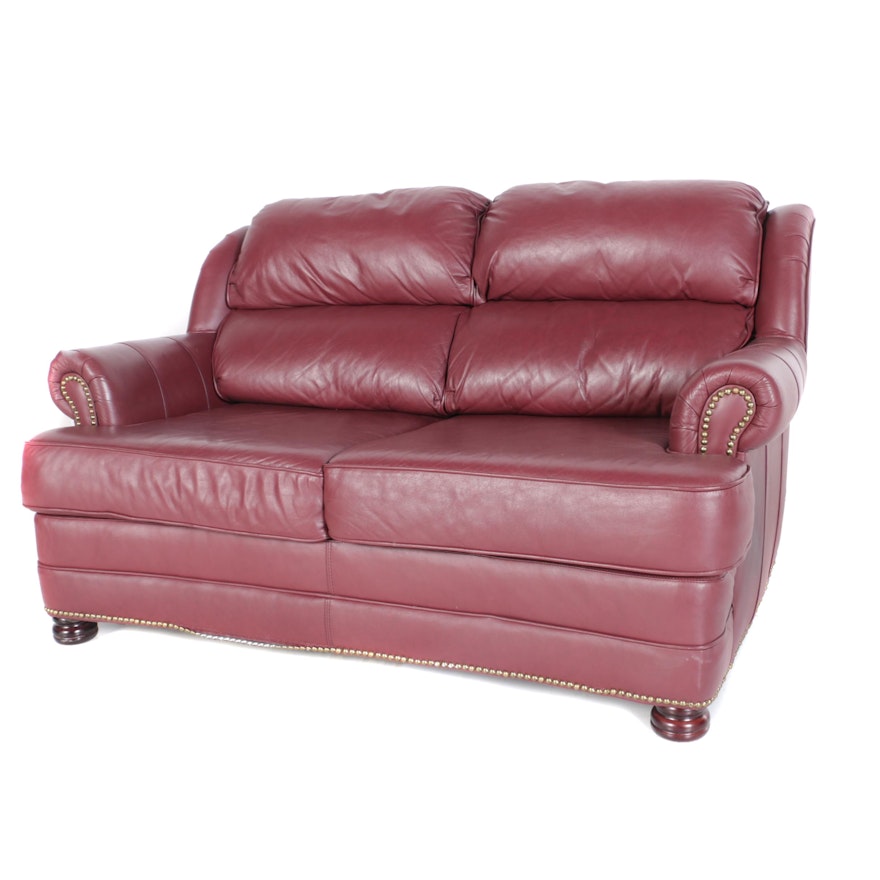 Leather Loveseat by Hickory Custom Galleries for Steinhafels