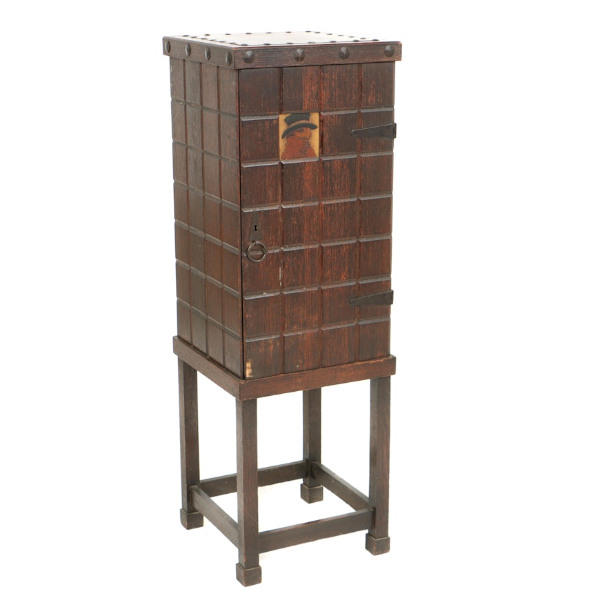 Early 20th Century Arts and Crafts Oak Smoker's Cabinet