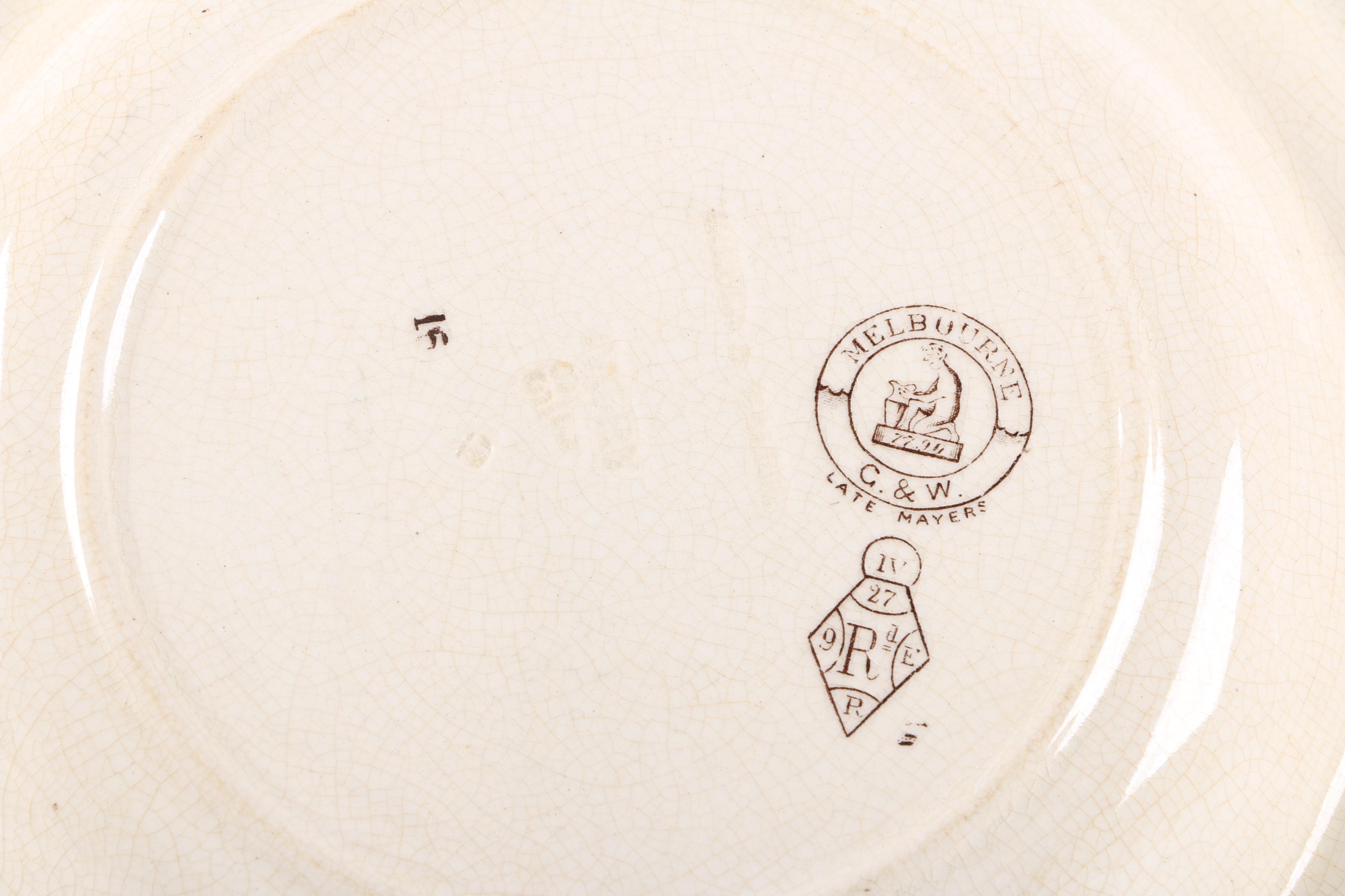 Antique English Transferware Bowls with Gildea and Walker "Melbourne"