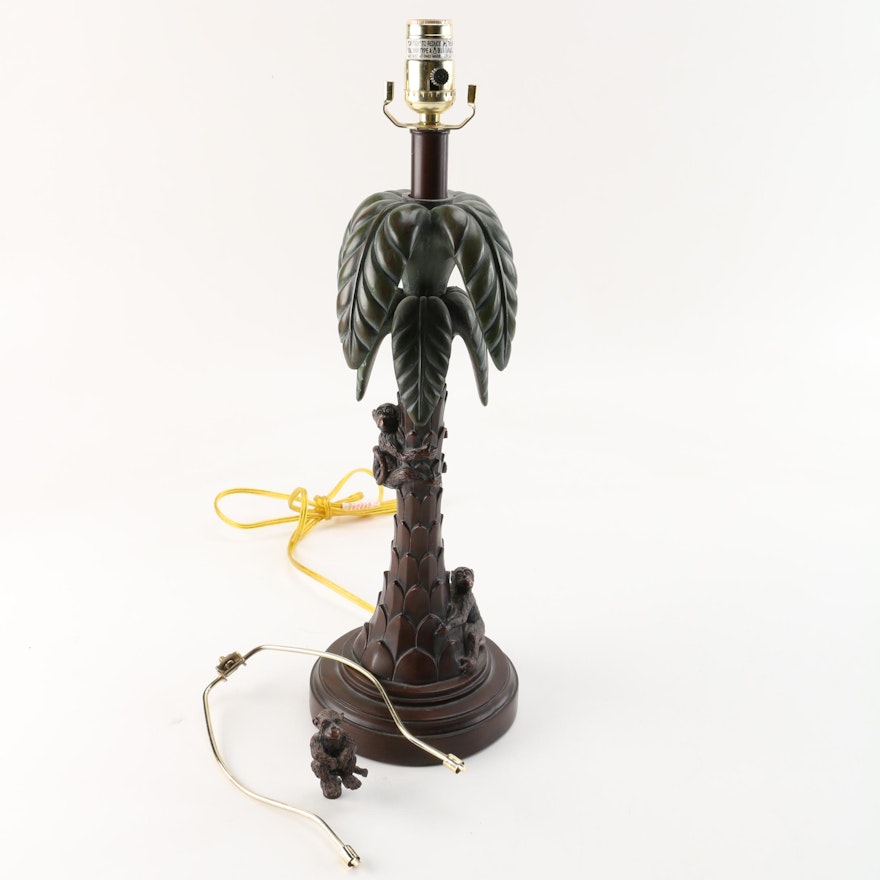 Palm Tree and Monkey Table Lamp