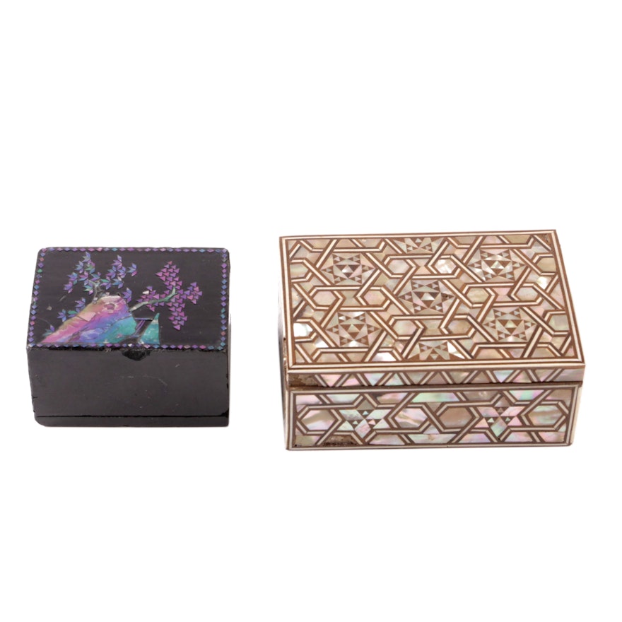 Lacquer and Inlay Decorative Boxes
