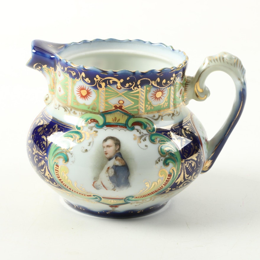 Antique Porcelain Napoleon Portrait Pitcher