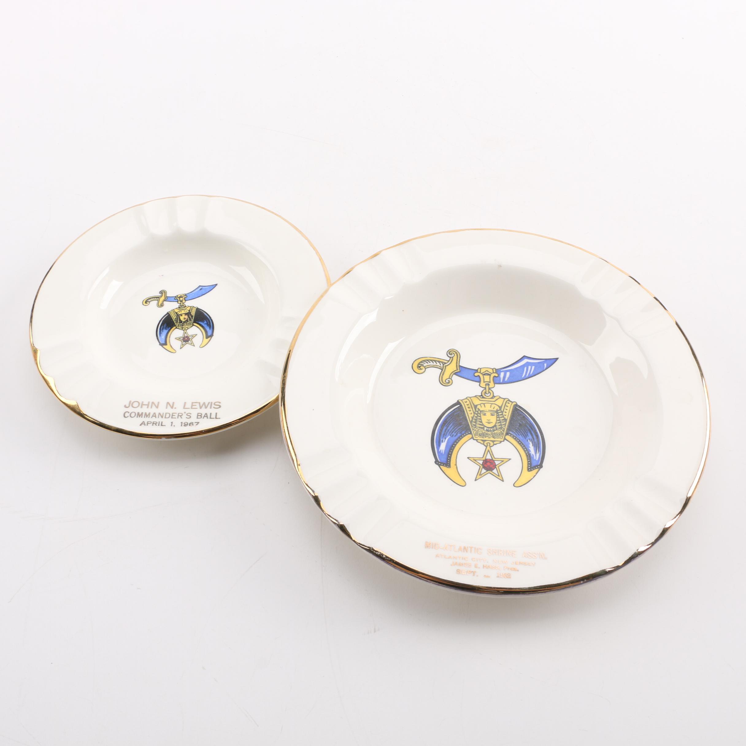 Vintage Mid-Atlantic Shriners Ash Receivers