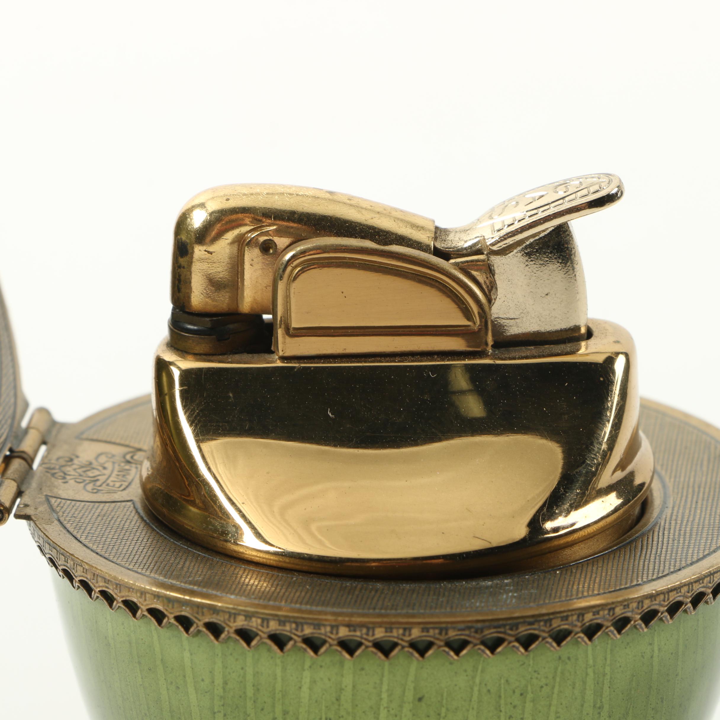 Evans Green Enameled Egg Table Lighter