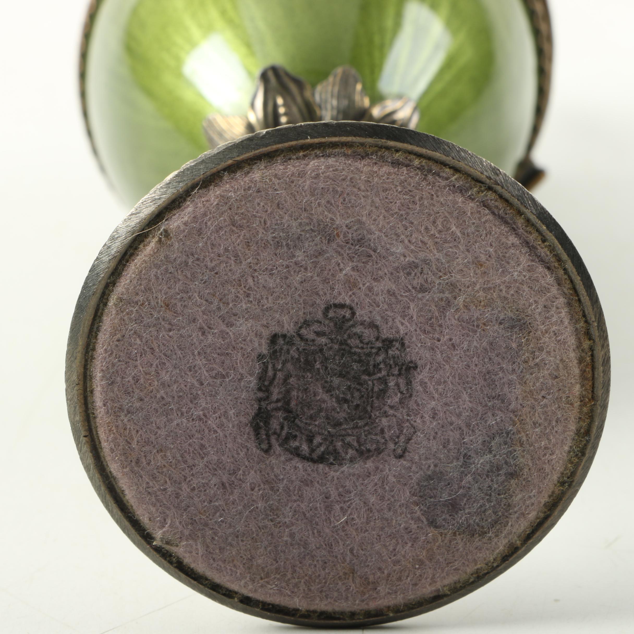 Evans Green Enameled Egg Table Lighter