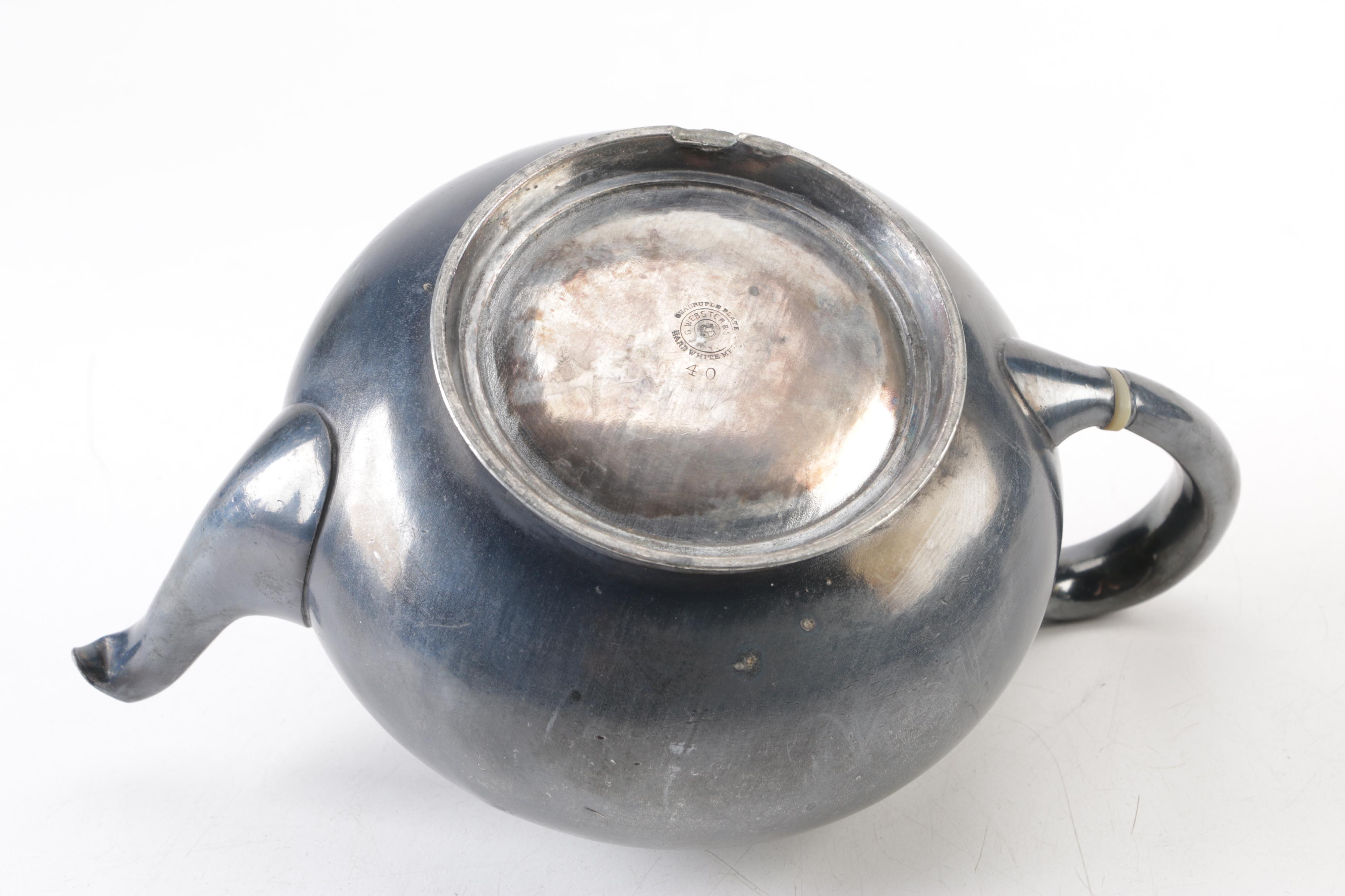 E.G. Webster & Son Silver Plate Teapot and Other Silver Plate Serveware