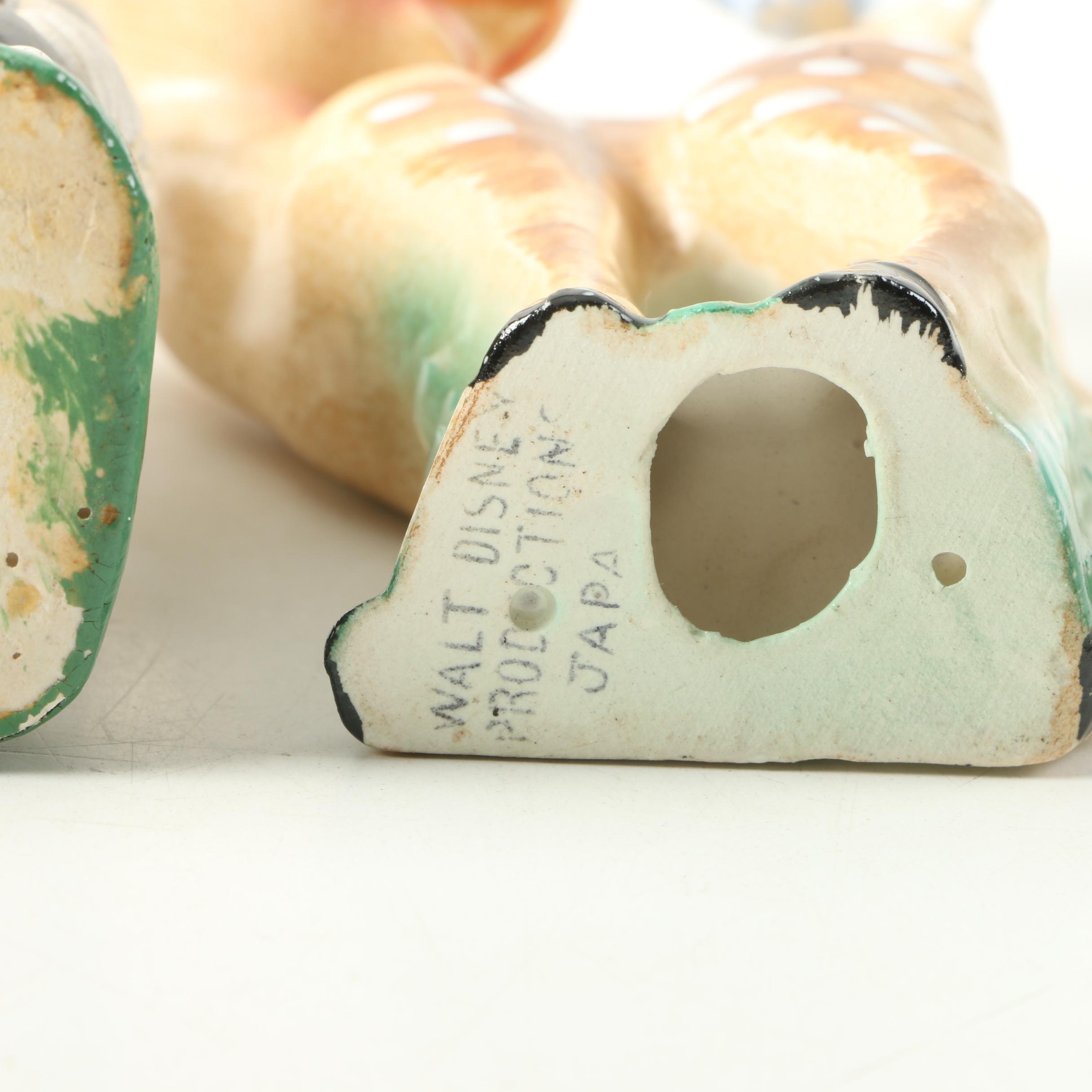 Ceramic Disney Figurines "Bambi" "Thumper" and "Pluto"