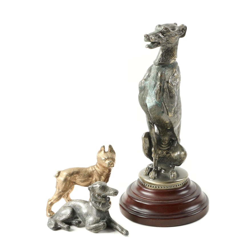 Assorted Sitting and Standing Metal Dog Figures