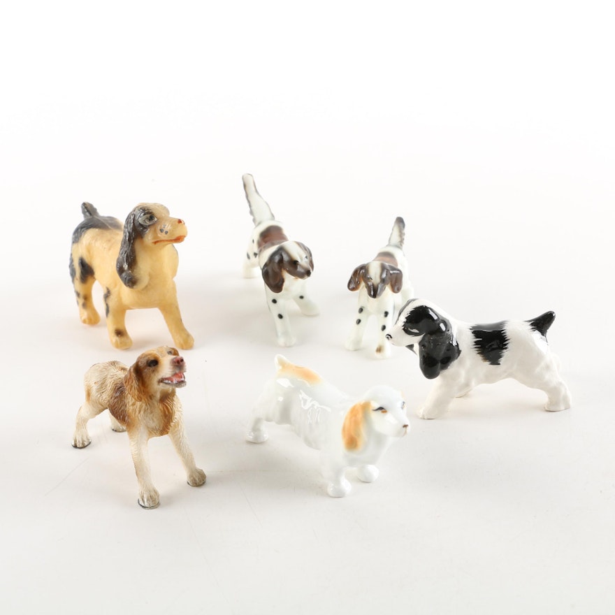 Porcelain and Plastic Dog Figurines