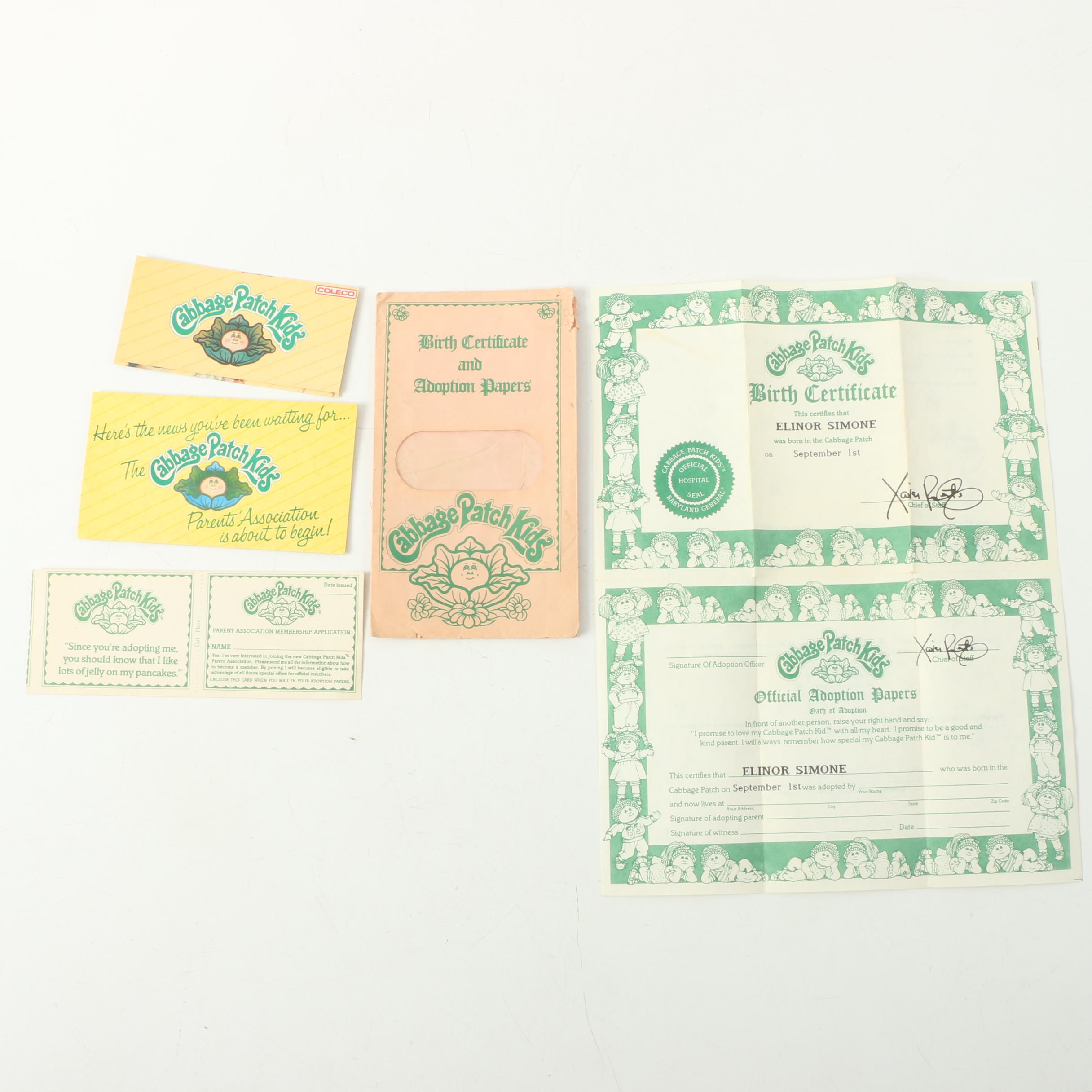 1985 Coleco "Cabbage Patch Kids" Doll with Papers