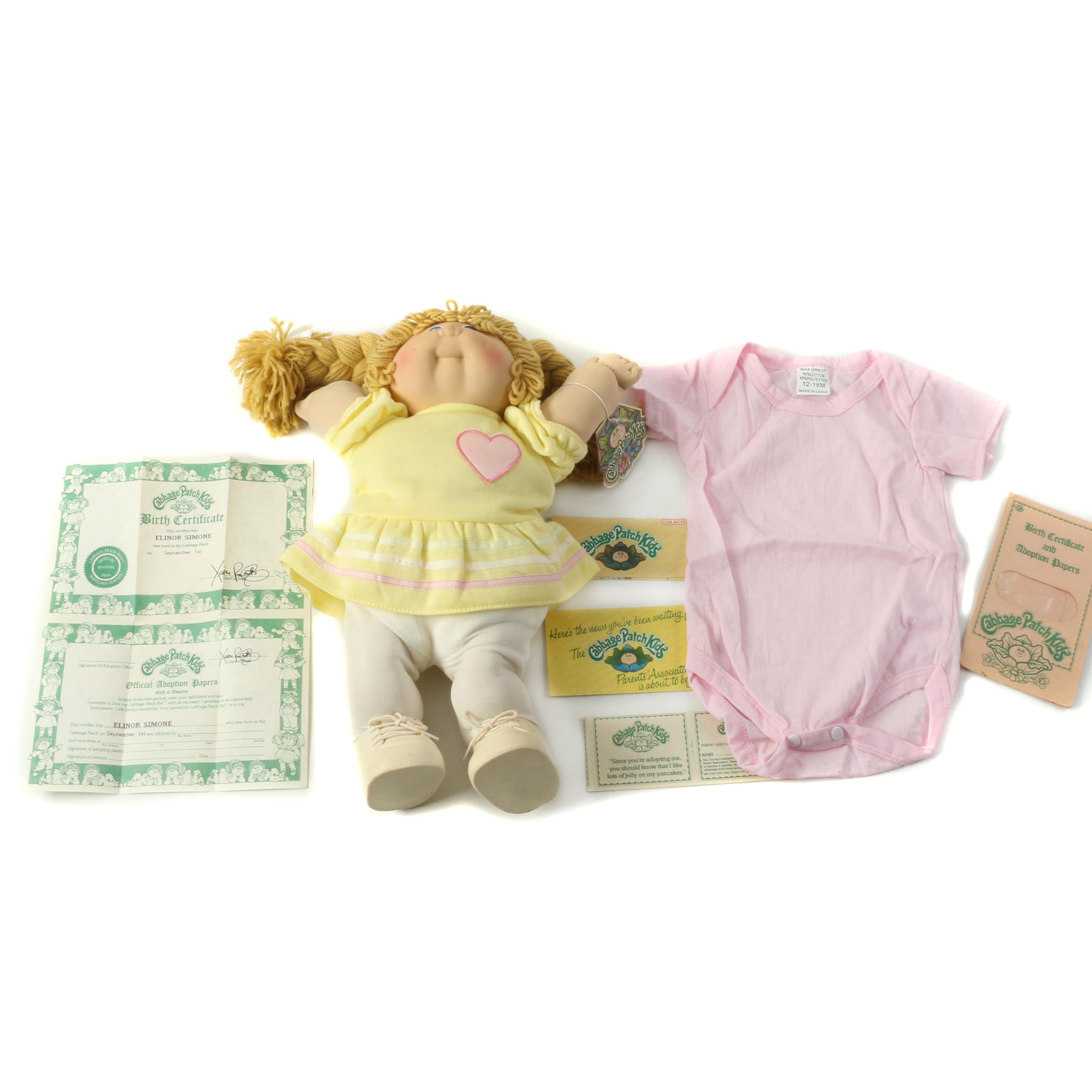 1985 Coleco "Cabbage Patch Kids" Doll with Papers