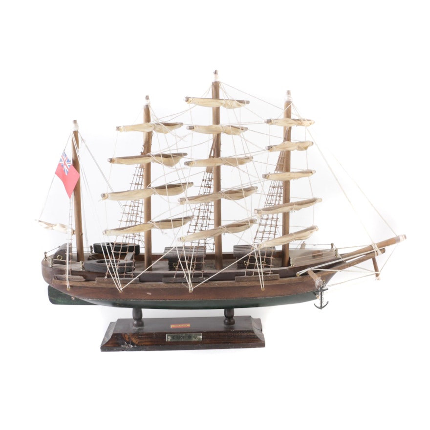 Wooden Clipper Ship Model
