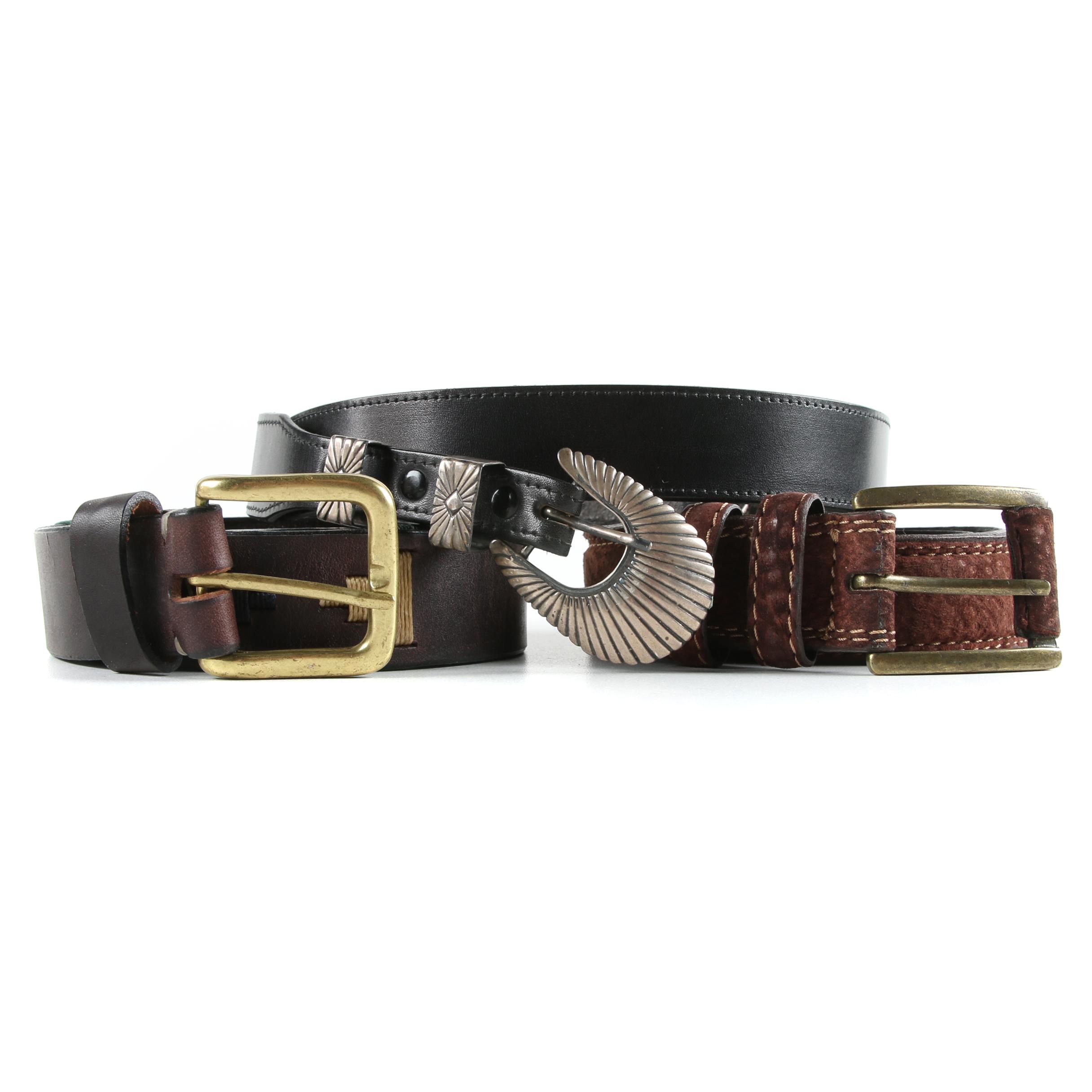 Handcrafted Leather Belts Including Sterling Silver