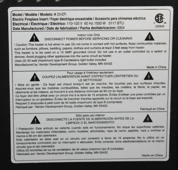 Chinoiserie Electric Fireplace