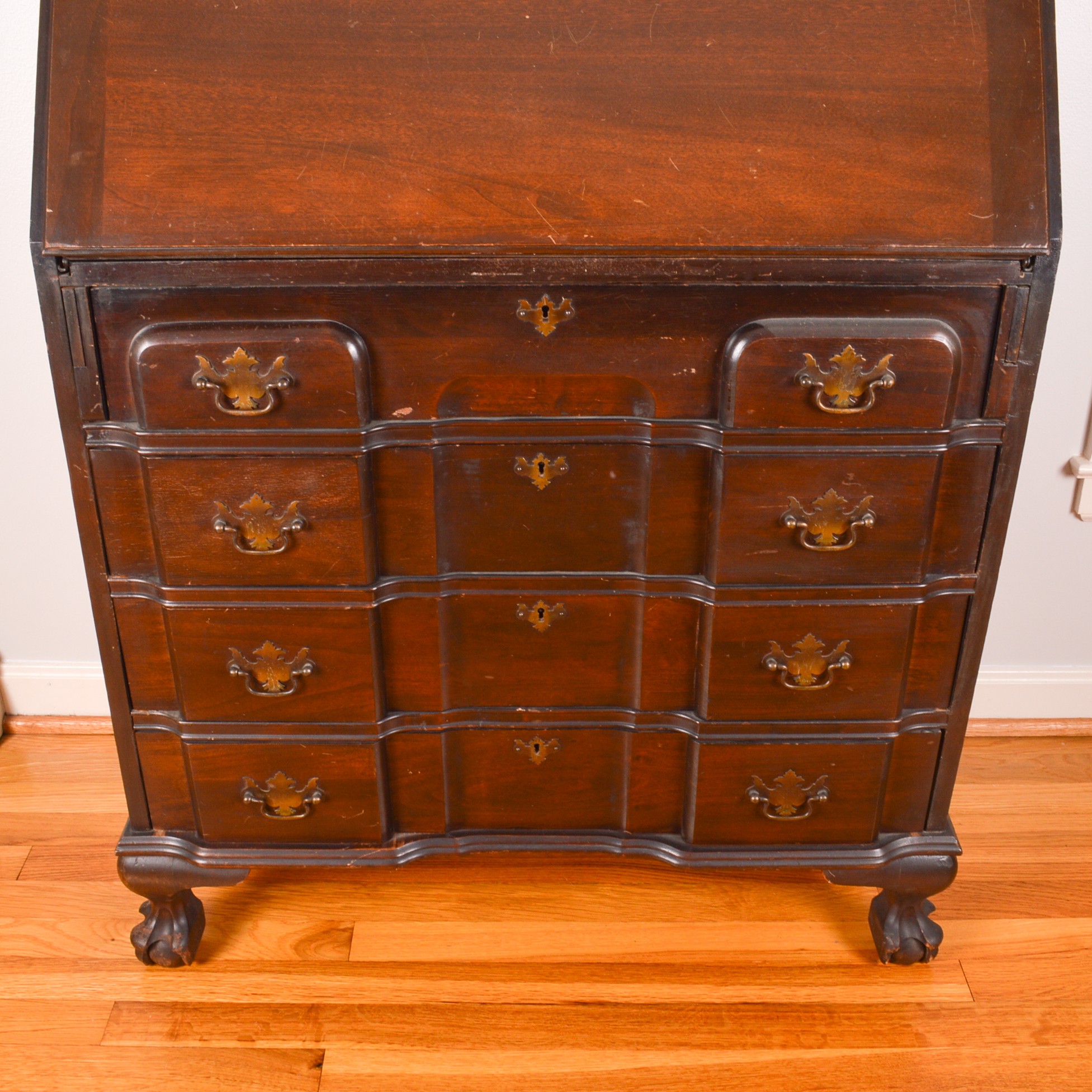 Vintage Chippendale Style Secretary Bookcase