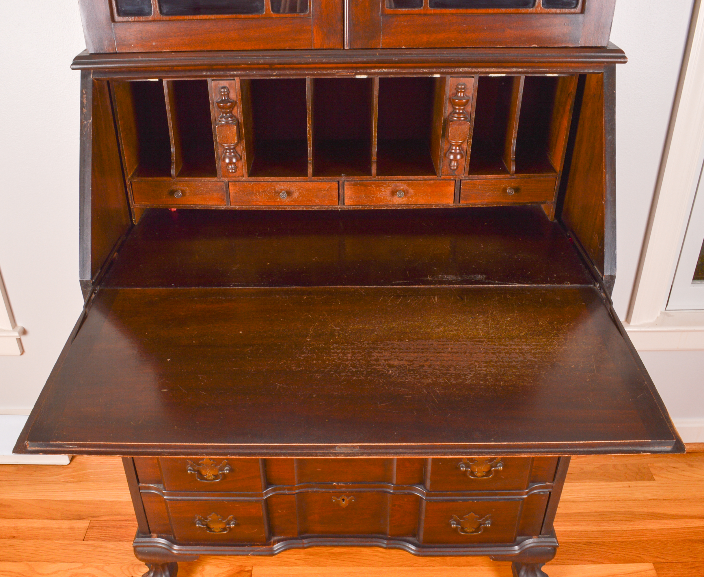 Vintage Chippendale Style Secretary Bookcase