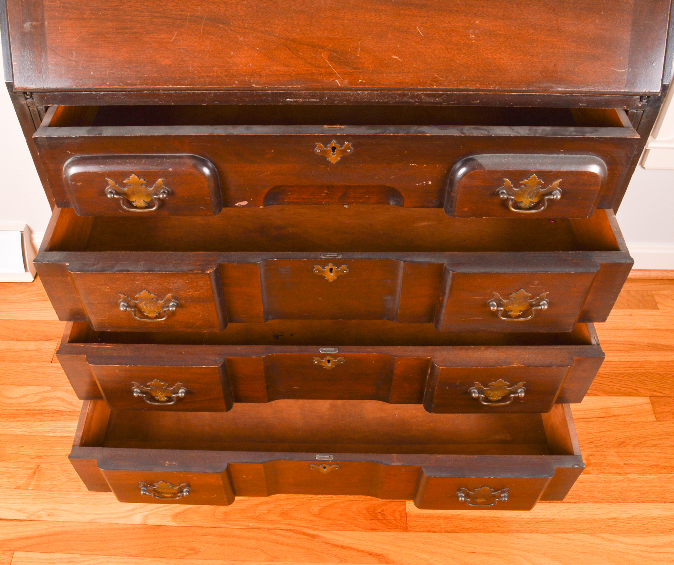 Vintage Chippendale Style Secretary Bookcase