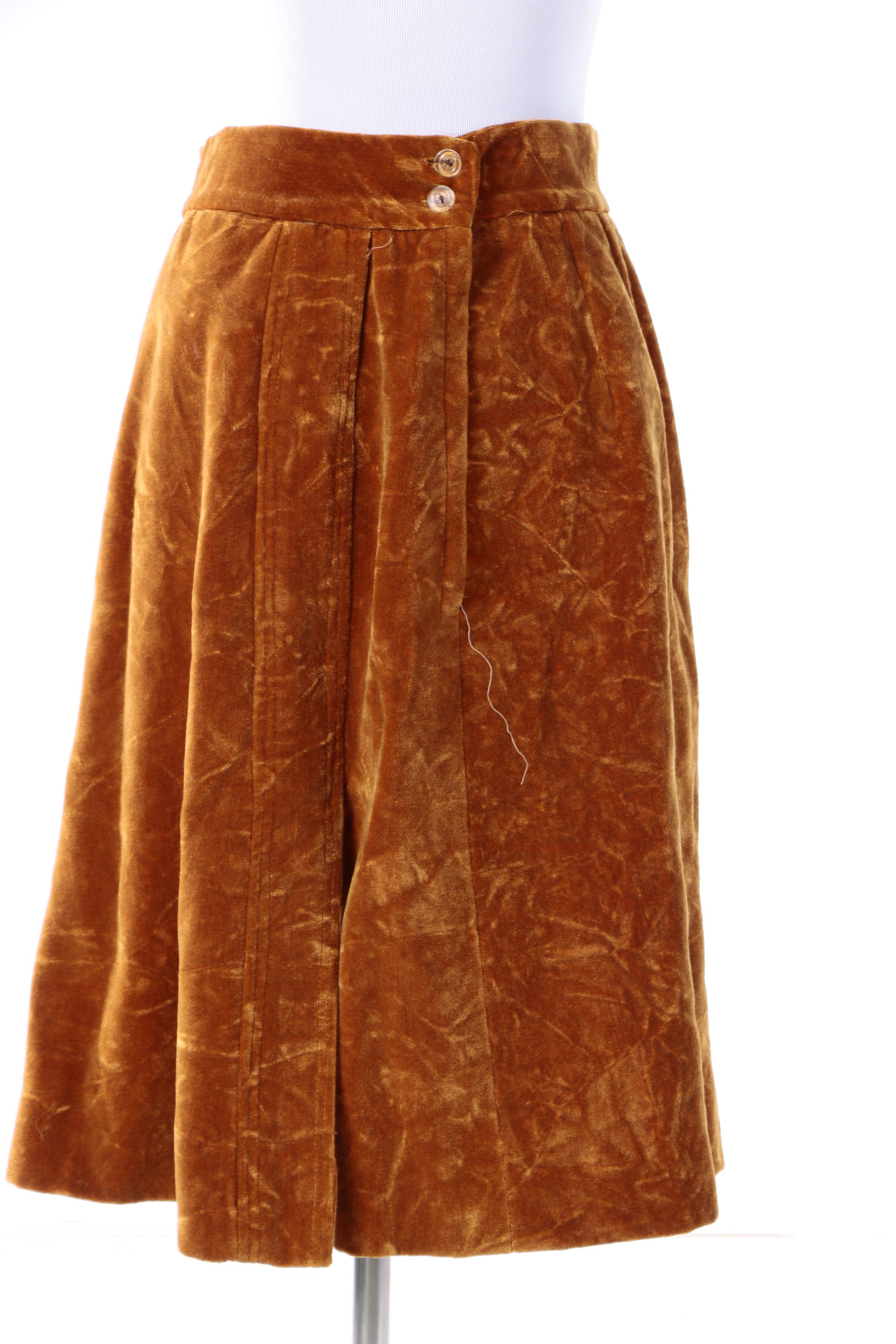 Vintage Ken Merit for Braetan Double-Breasted Velveteen Skirt Suit