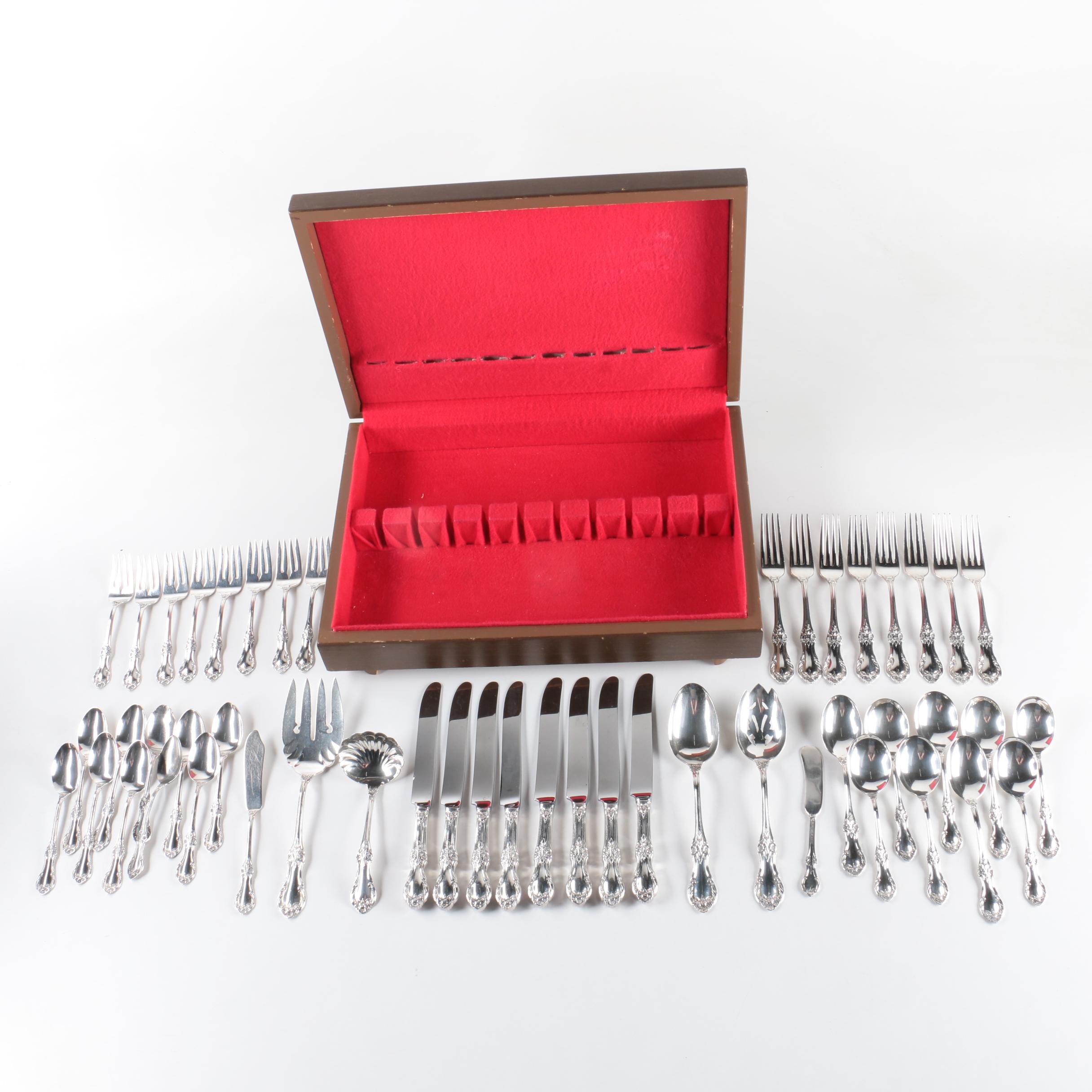 International Silver Co. "Wild Rose" Sterling Silver Flatware Set