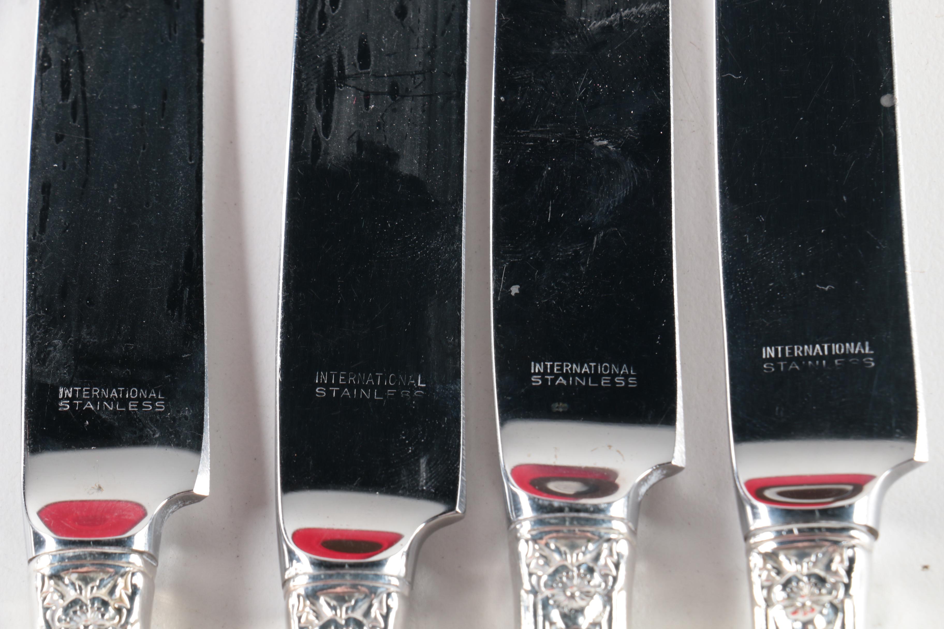 International Silver Co. "Wild Rose" Sterling Silver Flatware Set