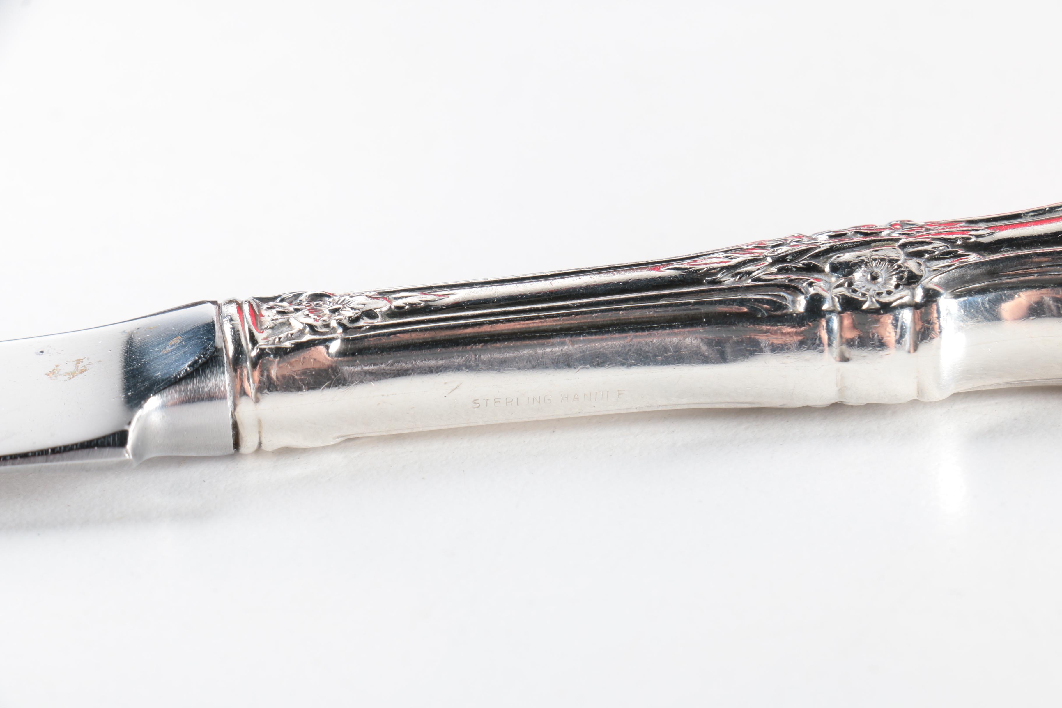 International Silver Co. "Wild Rose" Sterling Silver Flatware Set