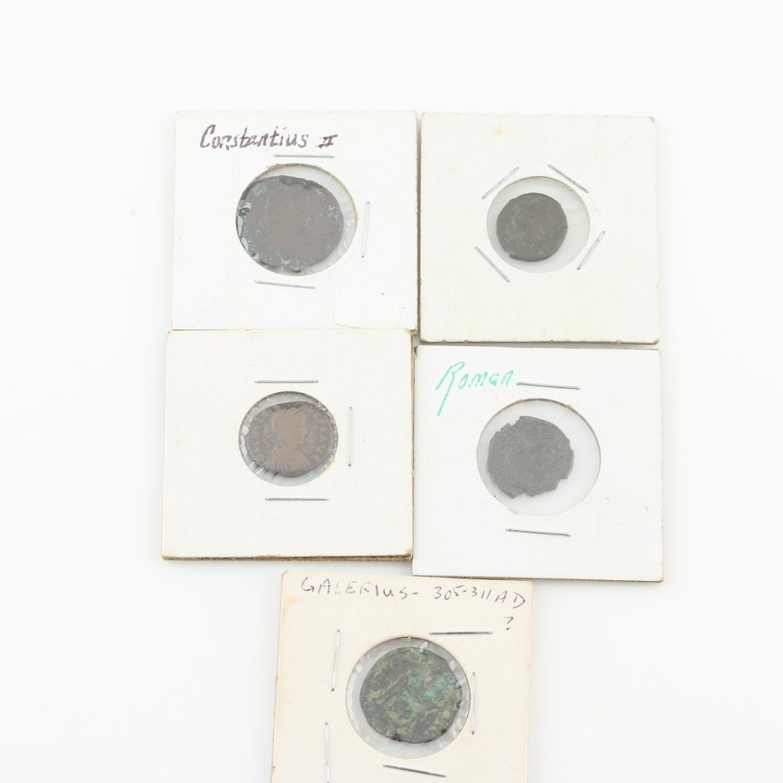 Five Ancient Roman Imperial Copper Coins