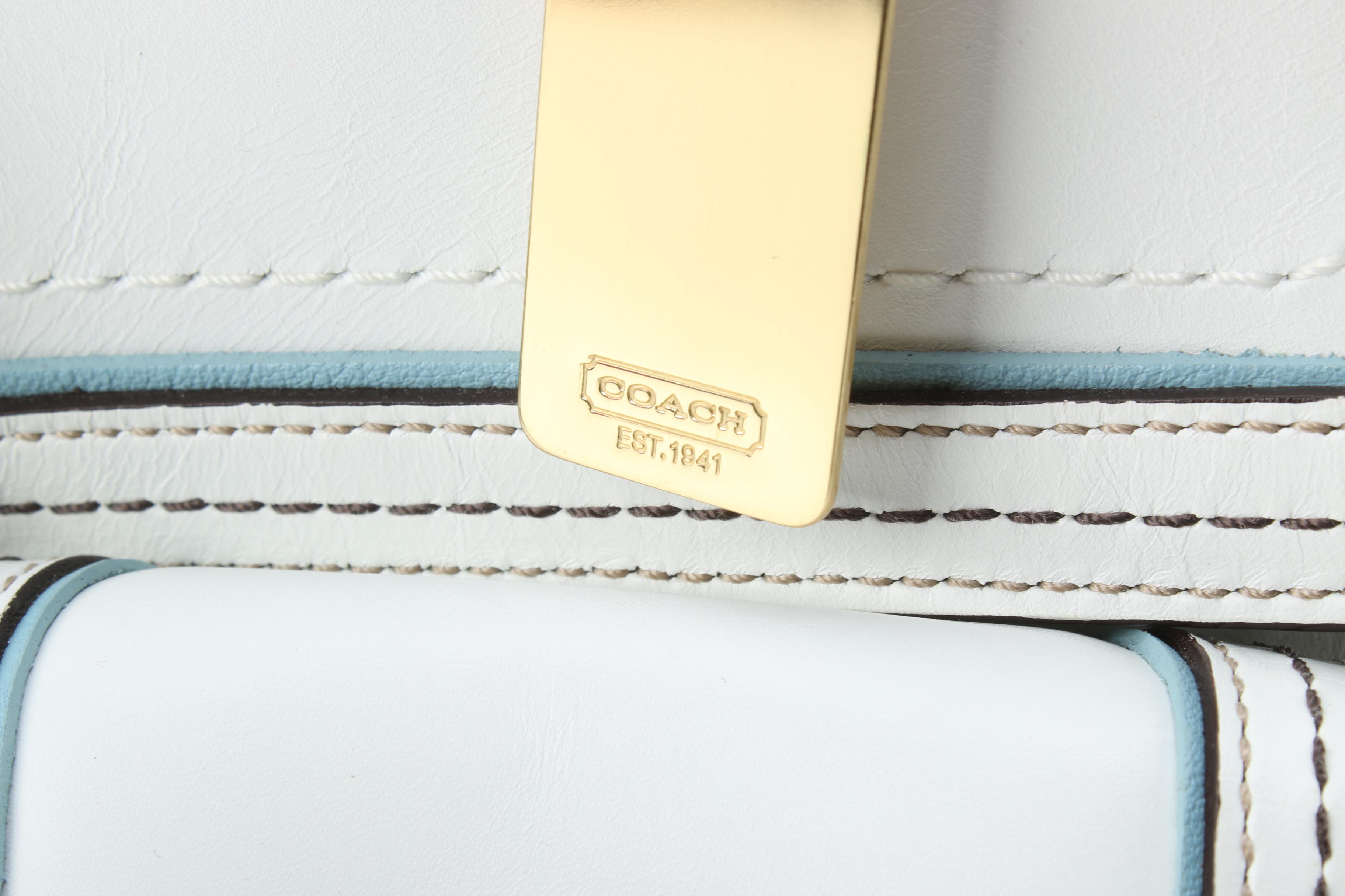 Coach Daphne Legacy White Leather Satchel