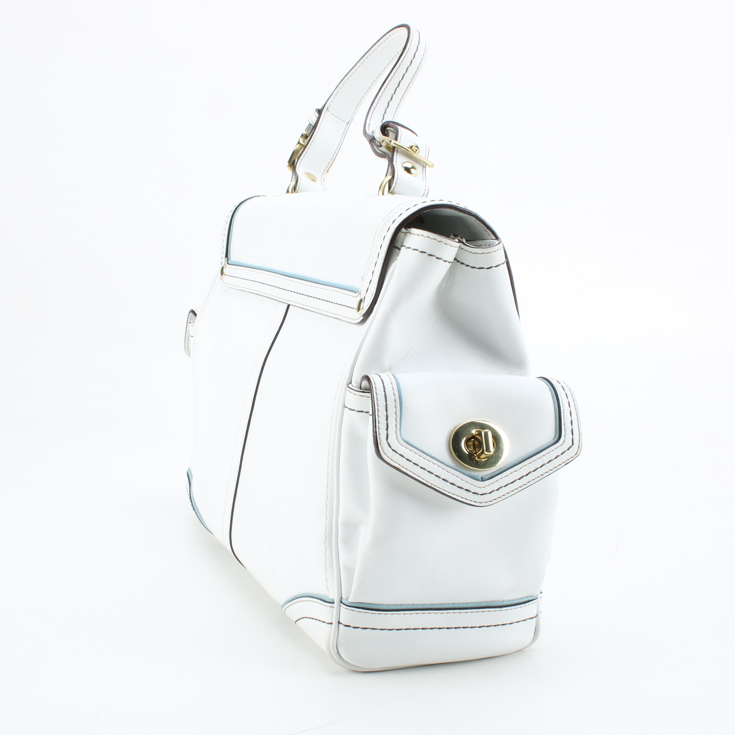 Coach Daphne Legacy White Leather Satchel