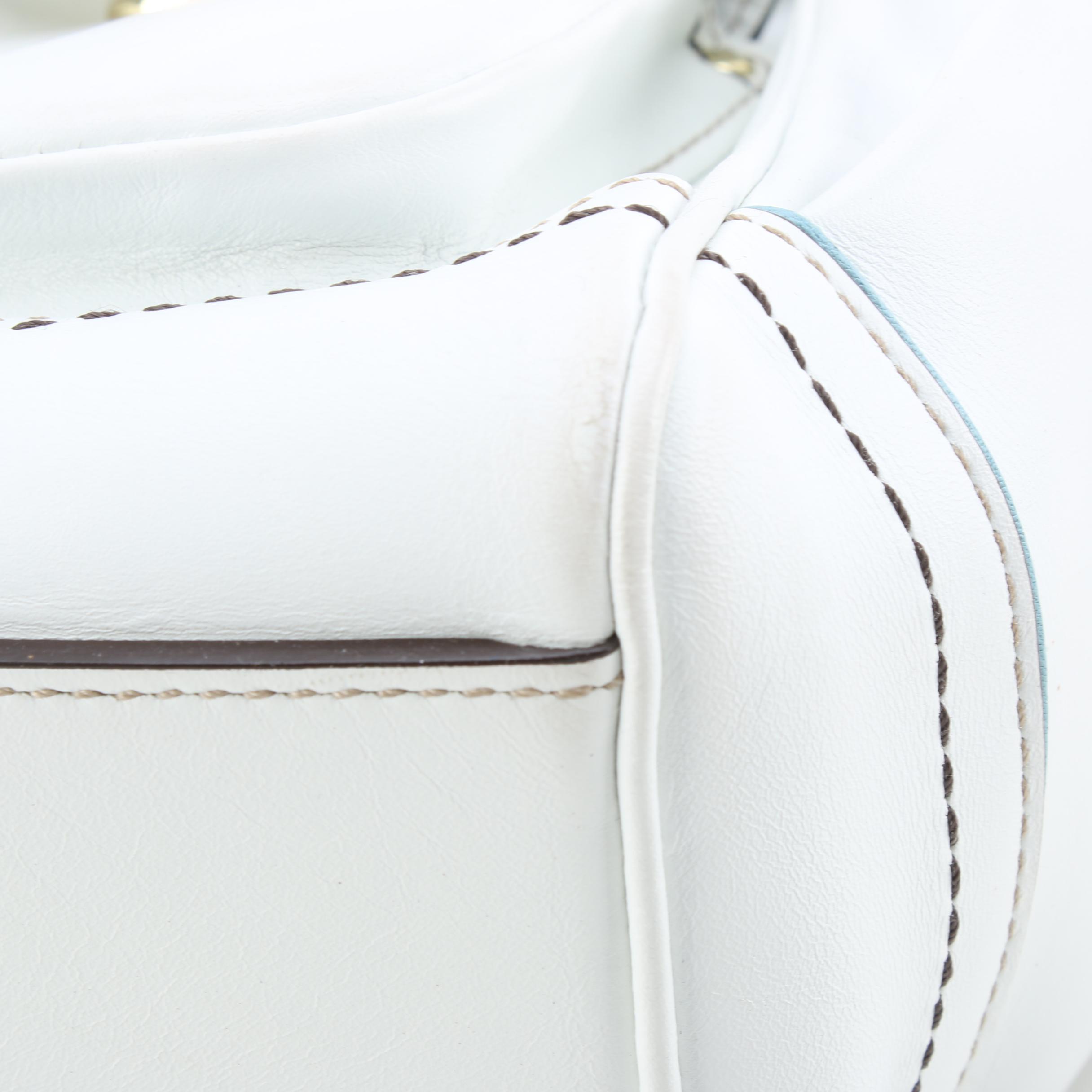 Coach Daphne Legacy White Leather Satchel