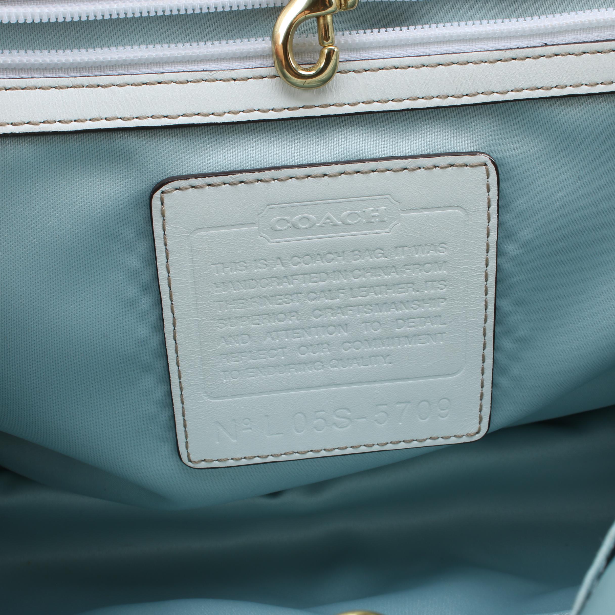 Coach Daphne Legacy White Leather Satchel