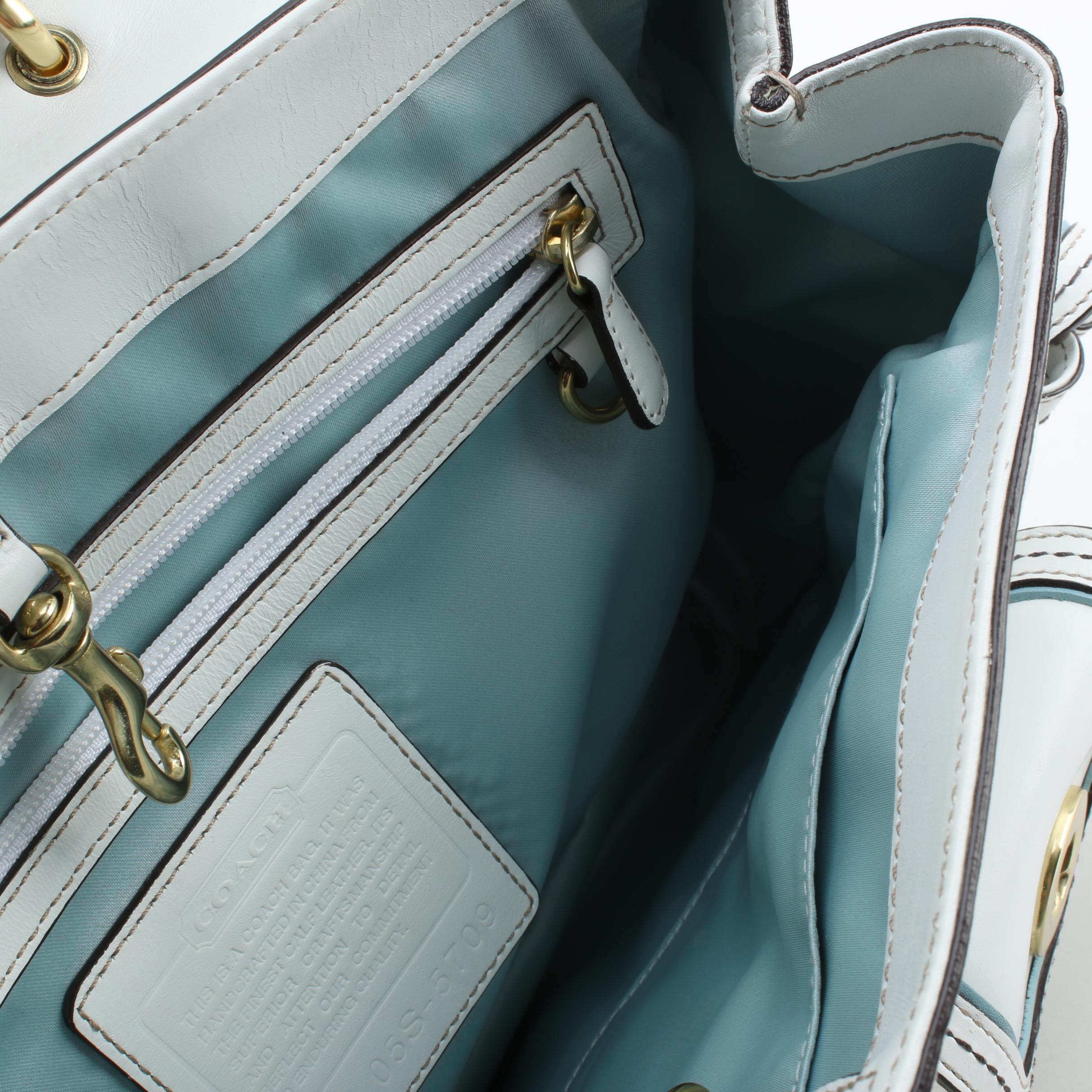 Coach Daphne Legacy White Leather Satchel