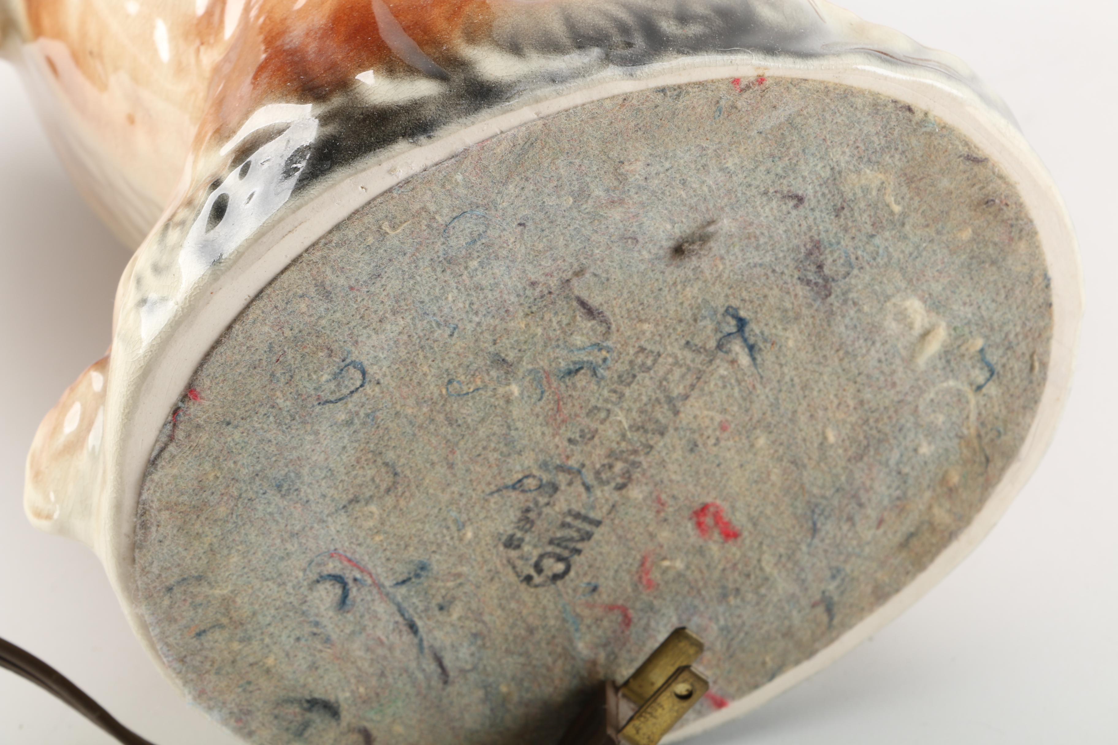 Vintage Ceramic Animal TV Lamps by Texans, Inc. of Bangs, Texas