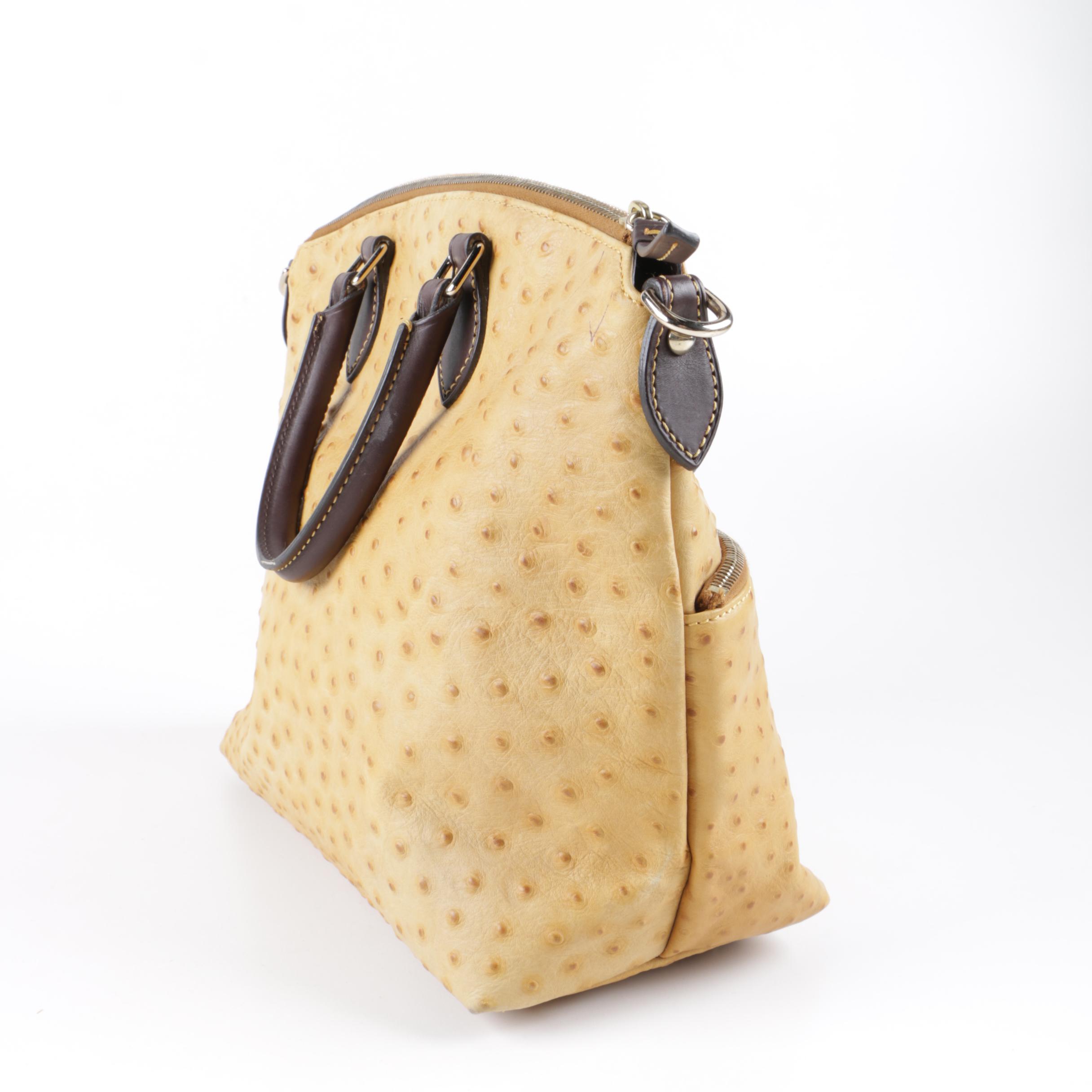 Dooney & Bourke Ostrich Embossed Leather Handbag