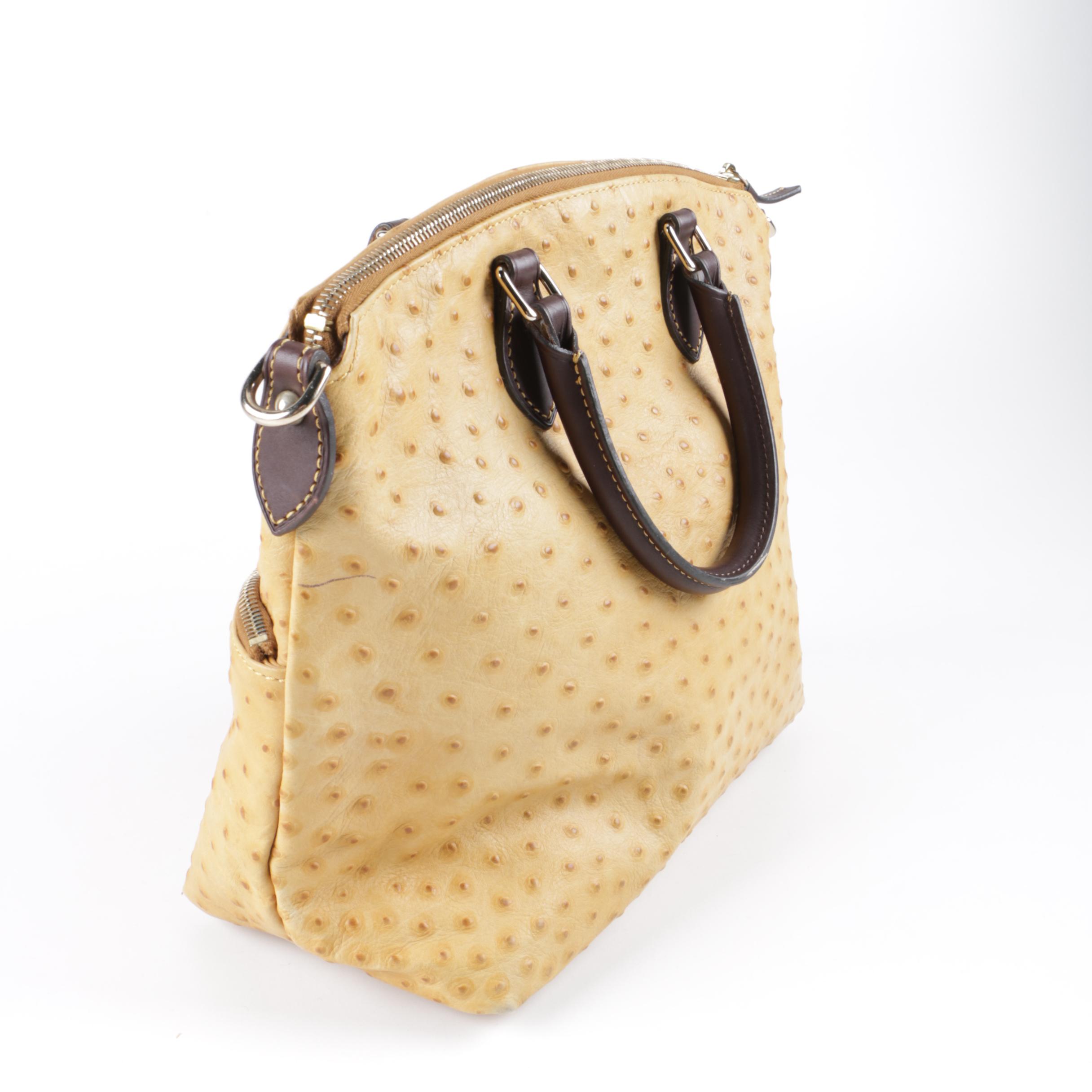 Dooney & Bourke Ostrich Embossed Leather Handbag