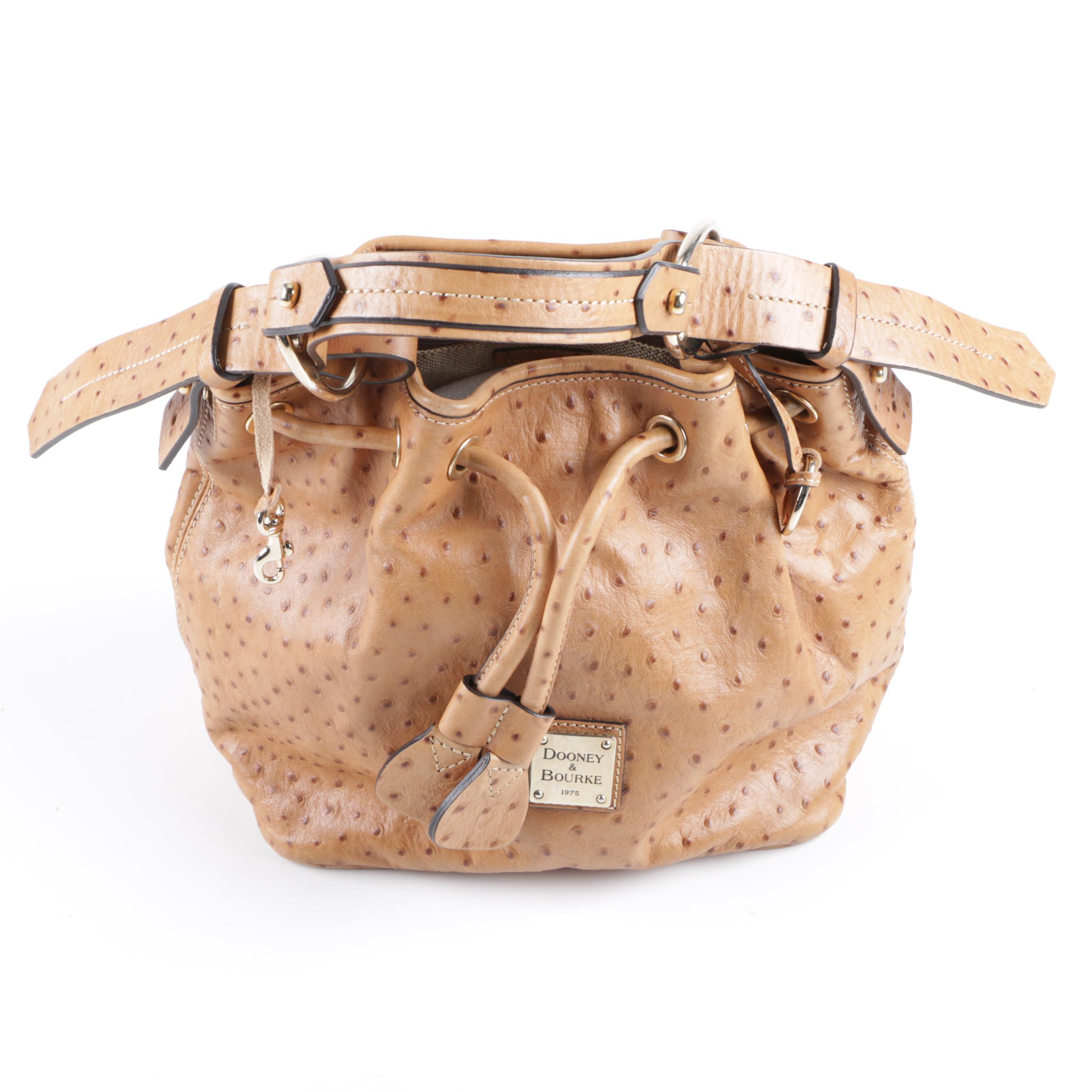 Dooney & Bourke Ostrich Embossed Leather Bucket Bag